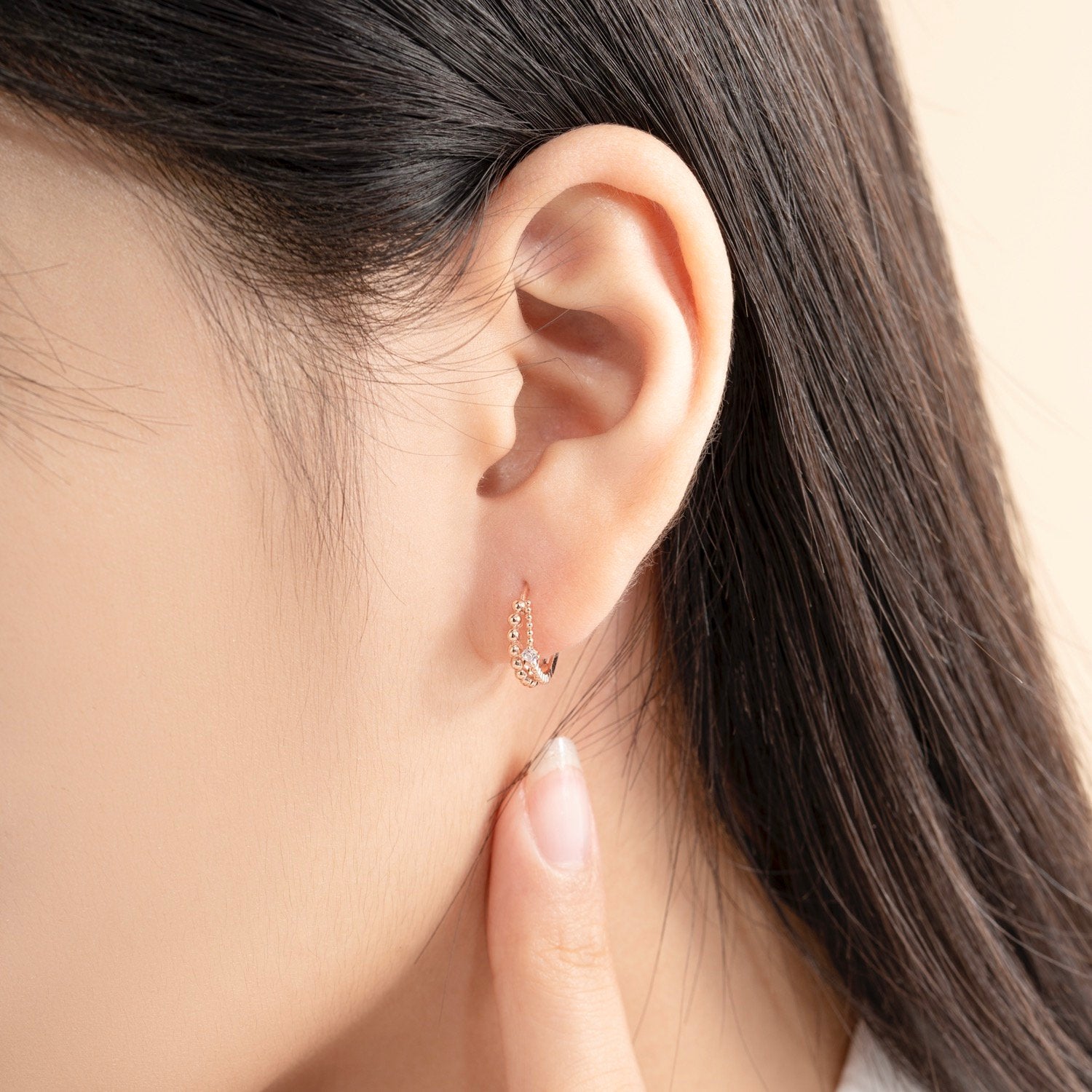 Ohrringe Die Roségold-Tropfen - 18k Gelbgold