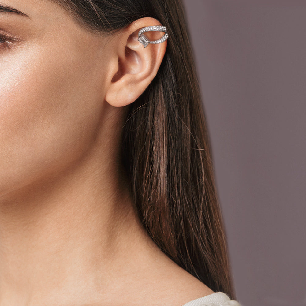 Boucles d'oreilles The Fancy Ice Skating Girl 1.00ct - platine 950 – Boucle d'oreilles en or 18k – vue de profil