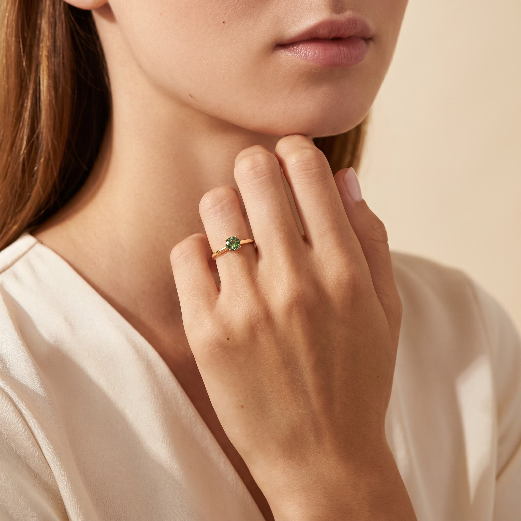 Miss Sweetheart Green 0.50 carats - Red Gold 18k