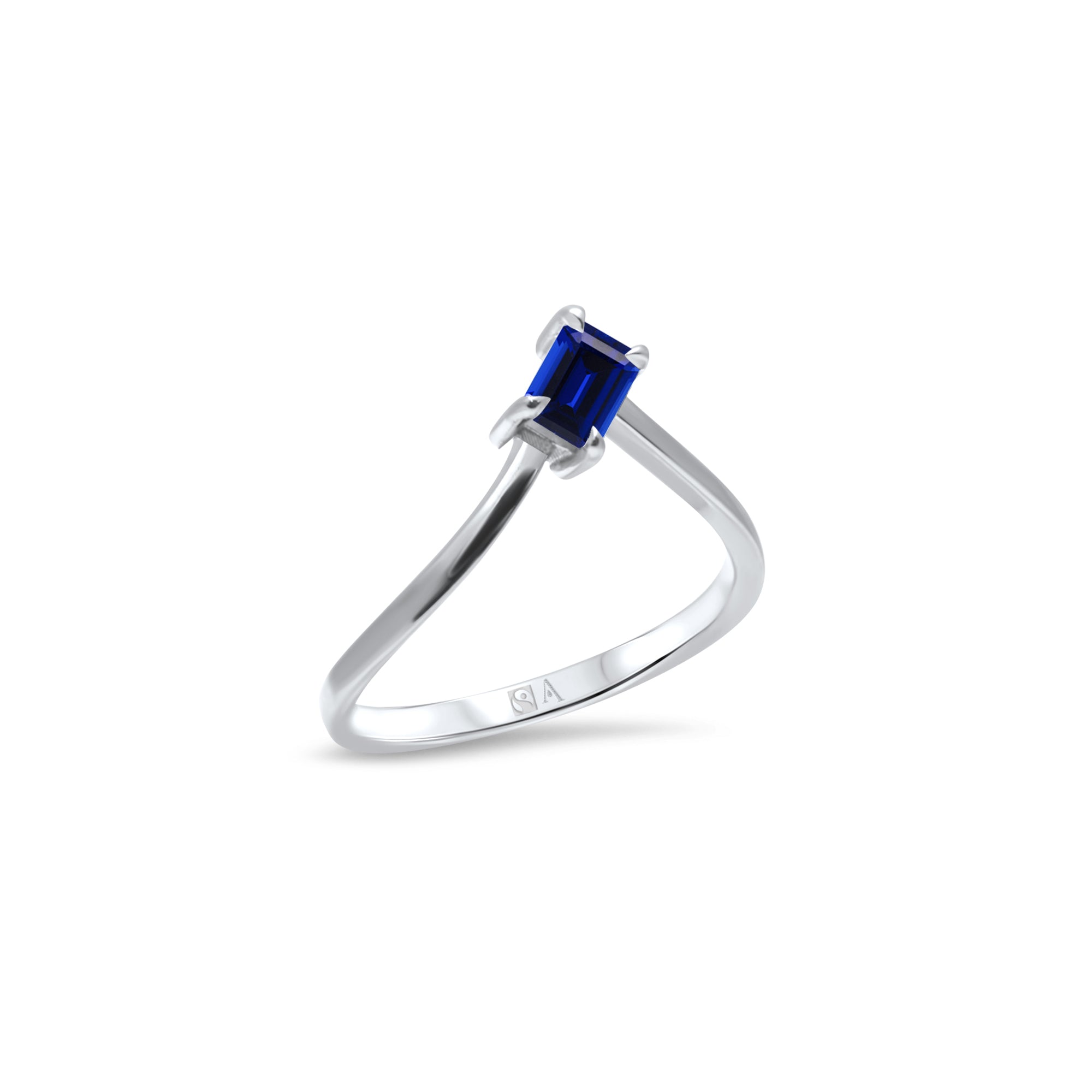 Ice Skating Girl Blue 0.50 carat - or blanc 18k – Solitaire en or 18k avec diamant – vue produit