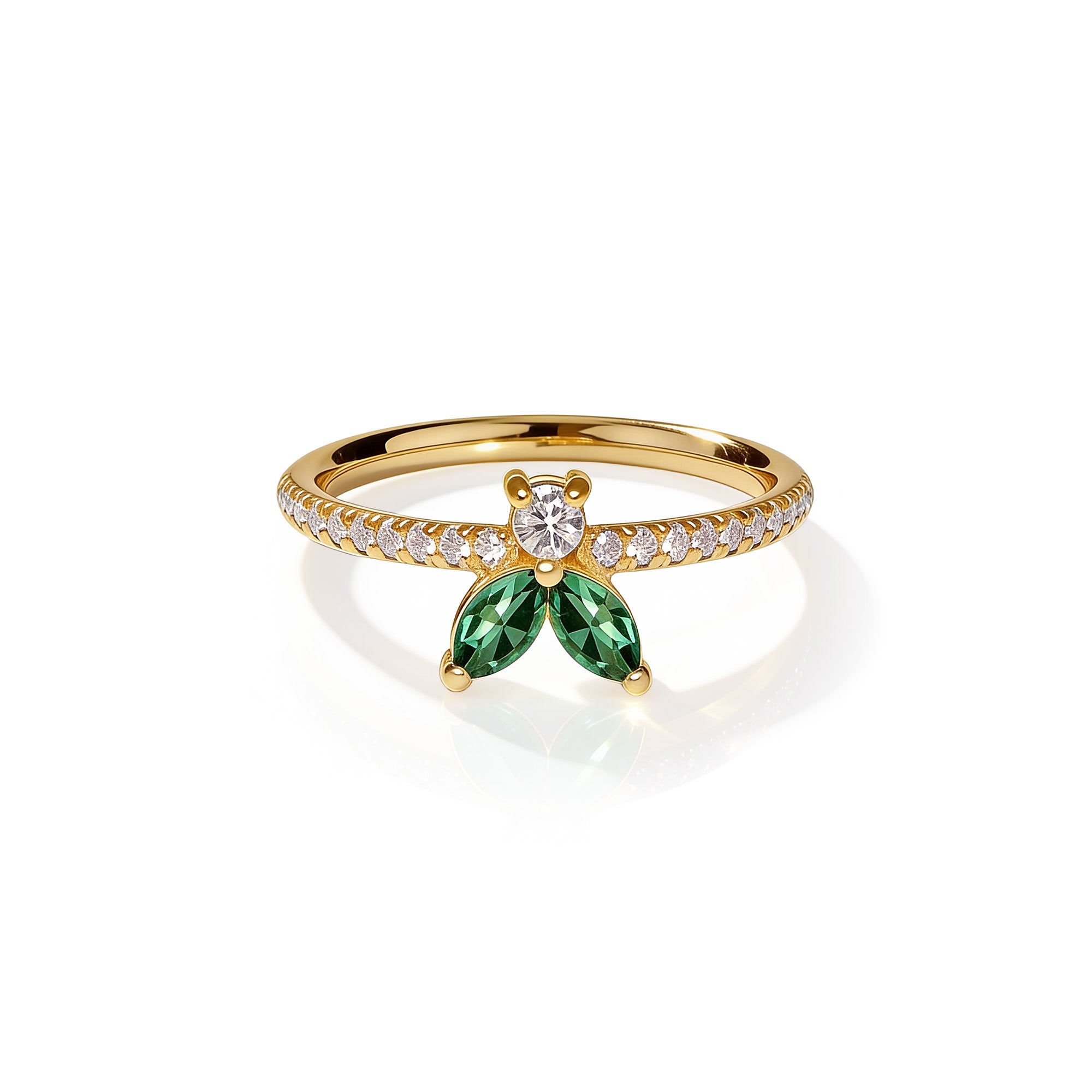 The Fancy Little Bee Emeraude - or jaune 18k
