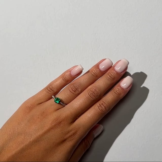 Misty Morning - 0.75 carats - or blanc 18k – Solitaire en or 18k – vue de profil