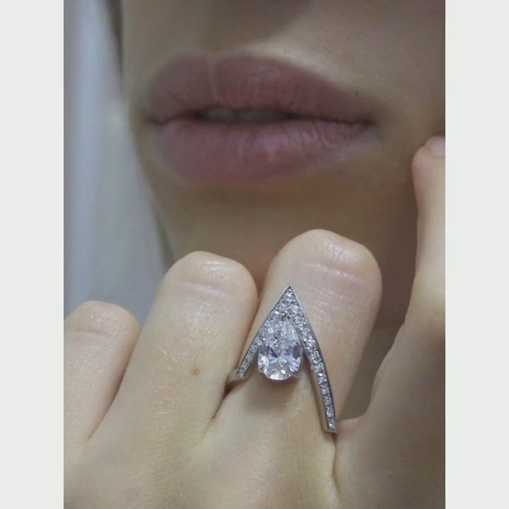 The Fancy A - 2.00 carat - platine 950 – Solitaire en or 18k – vue de profil
