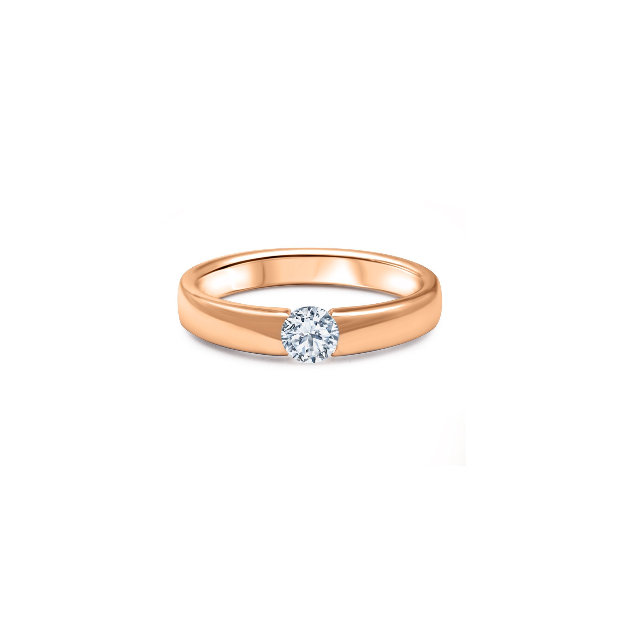 The Minimalist Lady 0.30 carats - or rouge 18k – Solitaire en or rouge avec diamant – vue produit