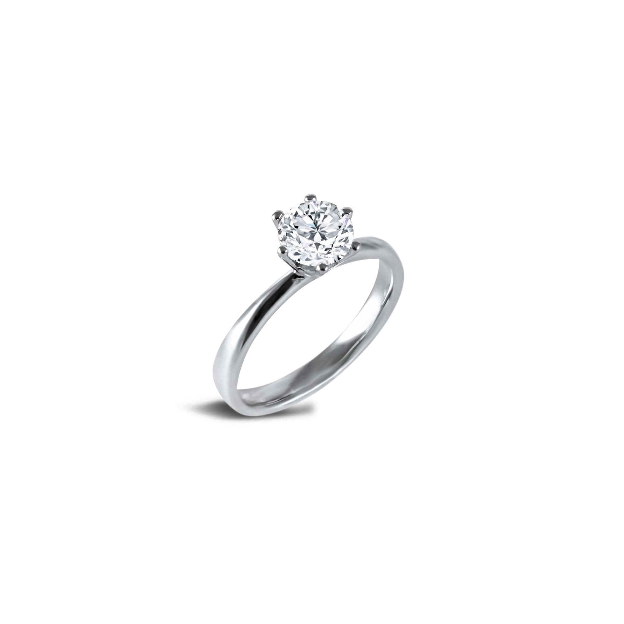Sobriété Heureuse (XL) - 1.00 carat - platine 950 – Solitaire en or 18k avec diamant – vue produit