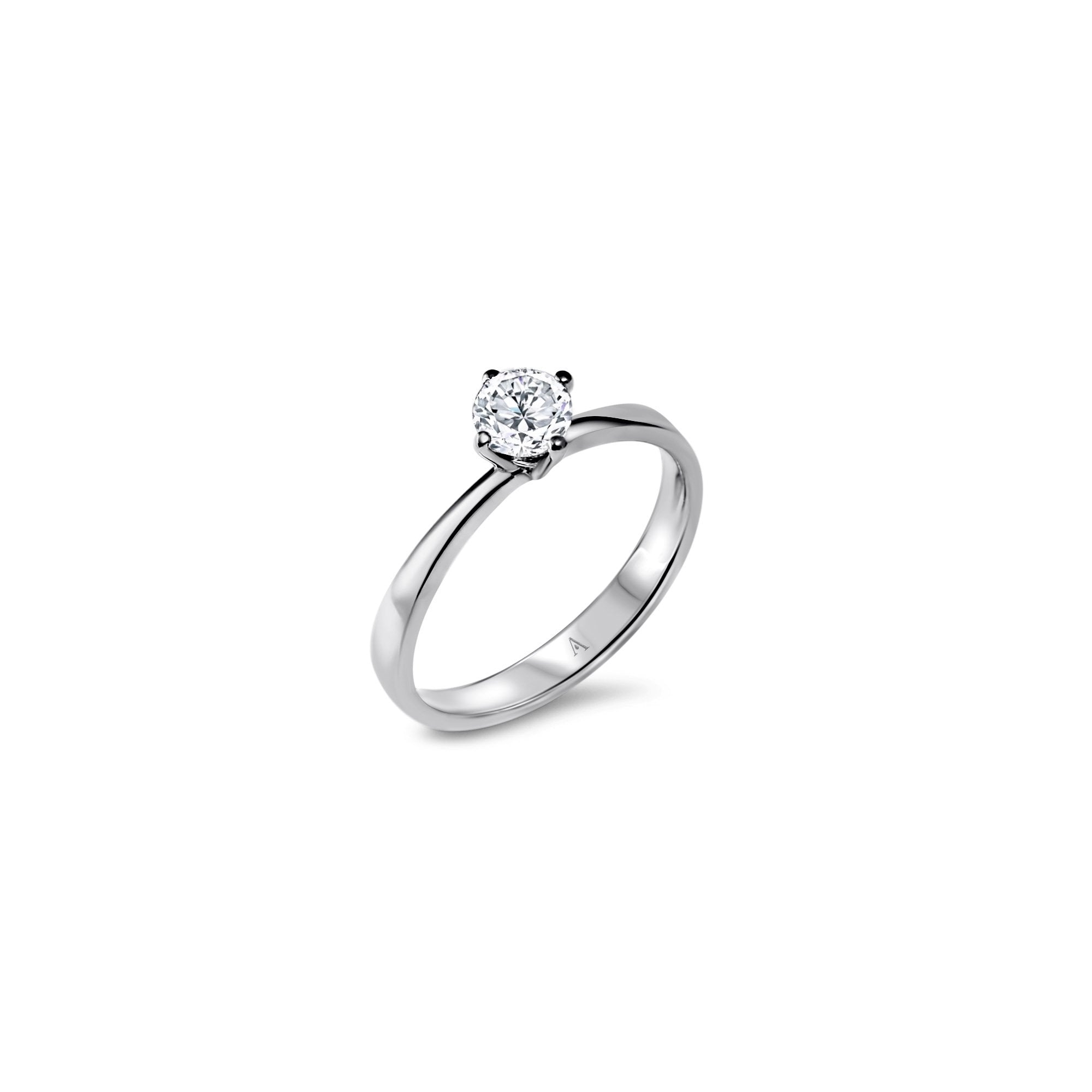 Miss Simplicité (L) - 0.50 carat - or blanc 18k – Solitaire en or 18k avec diamant – vue produit
