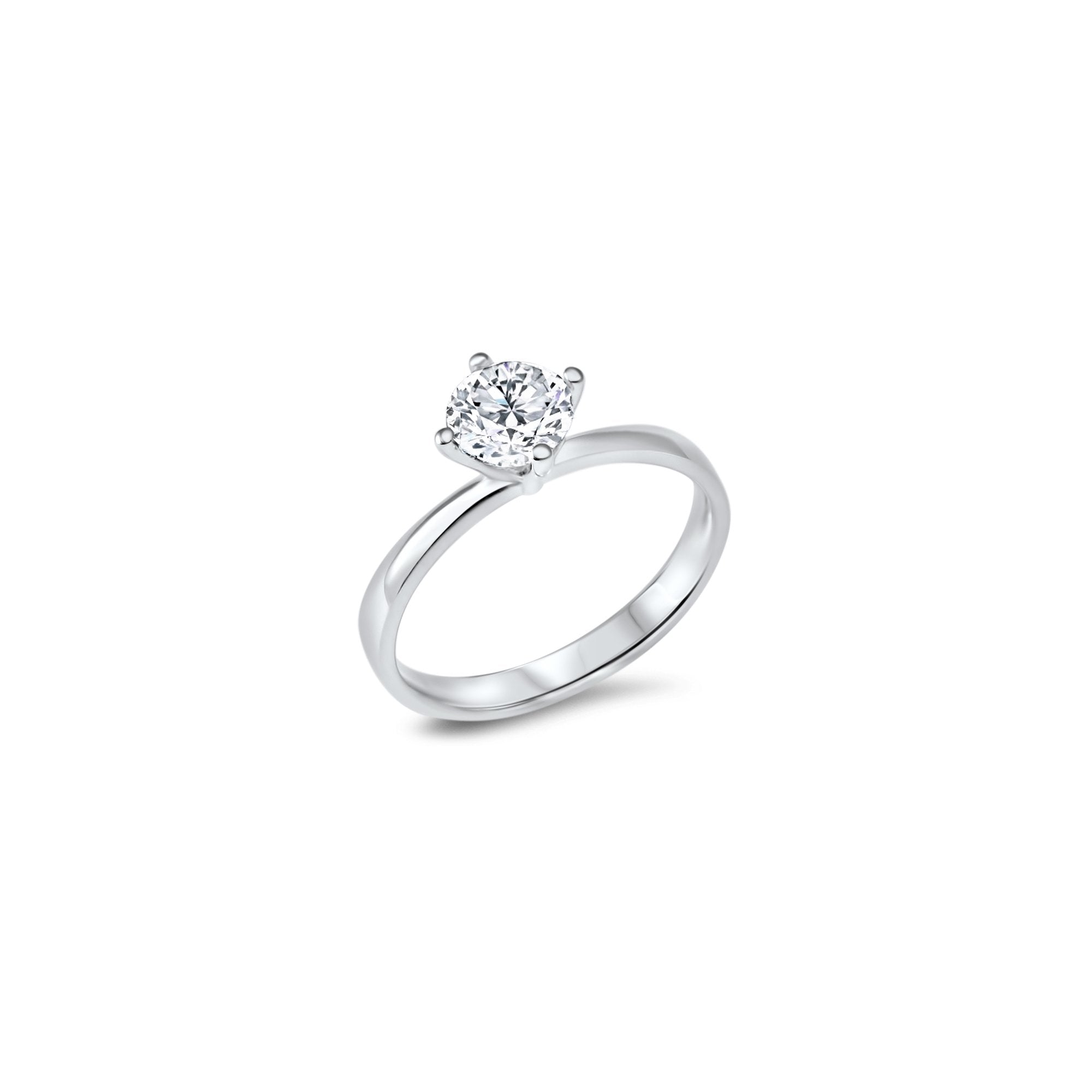 Miss Simplicité (XL) - 1.00 carat - or blanc 18k – Solitaire en or 18k avec diamant – vue produit