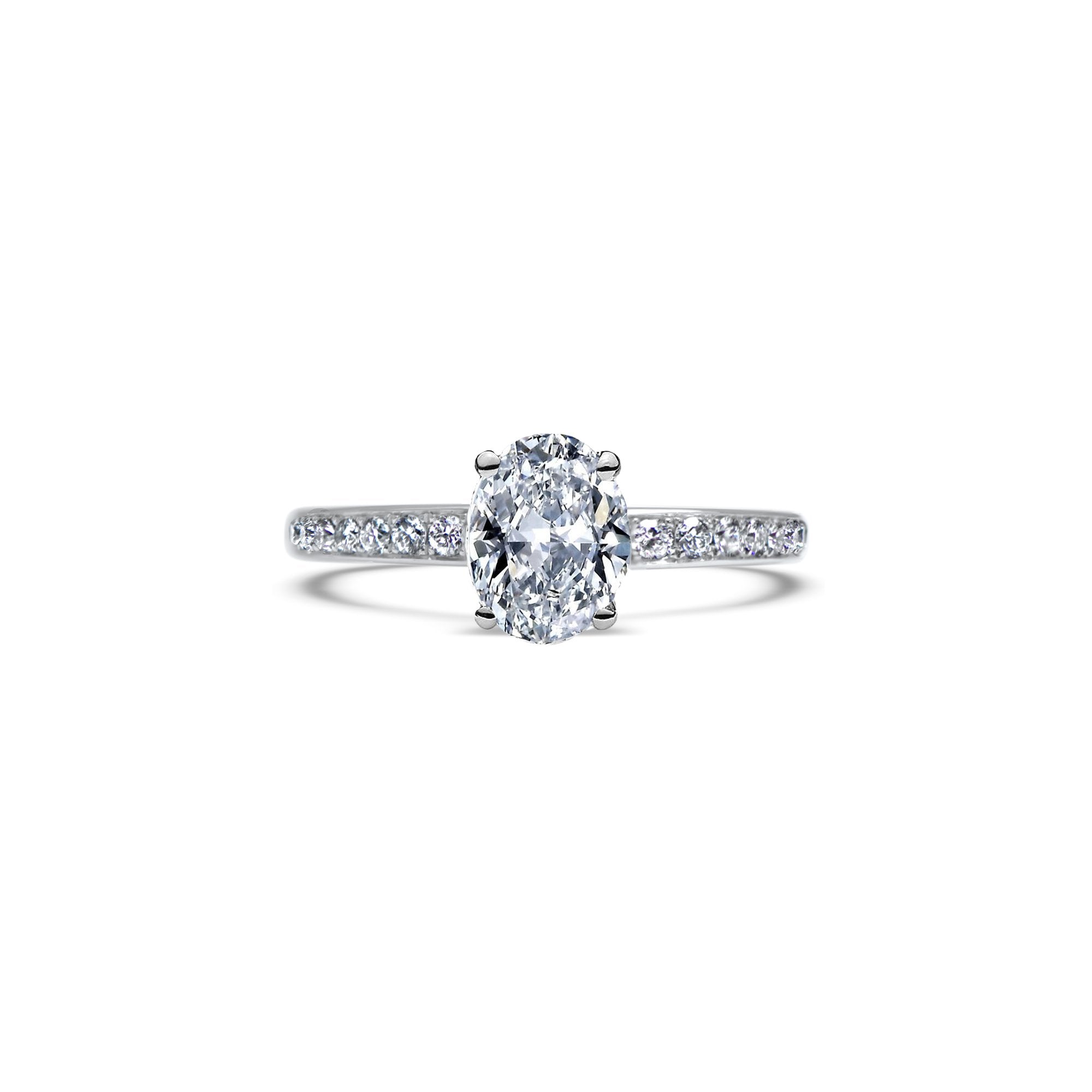 The Fancy Little Dove Oval 1.14 carats - platine 950 – Solitaire en or 18k avec diamant – vue produit