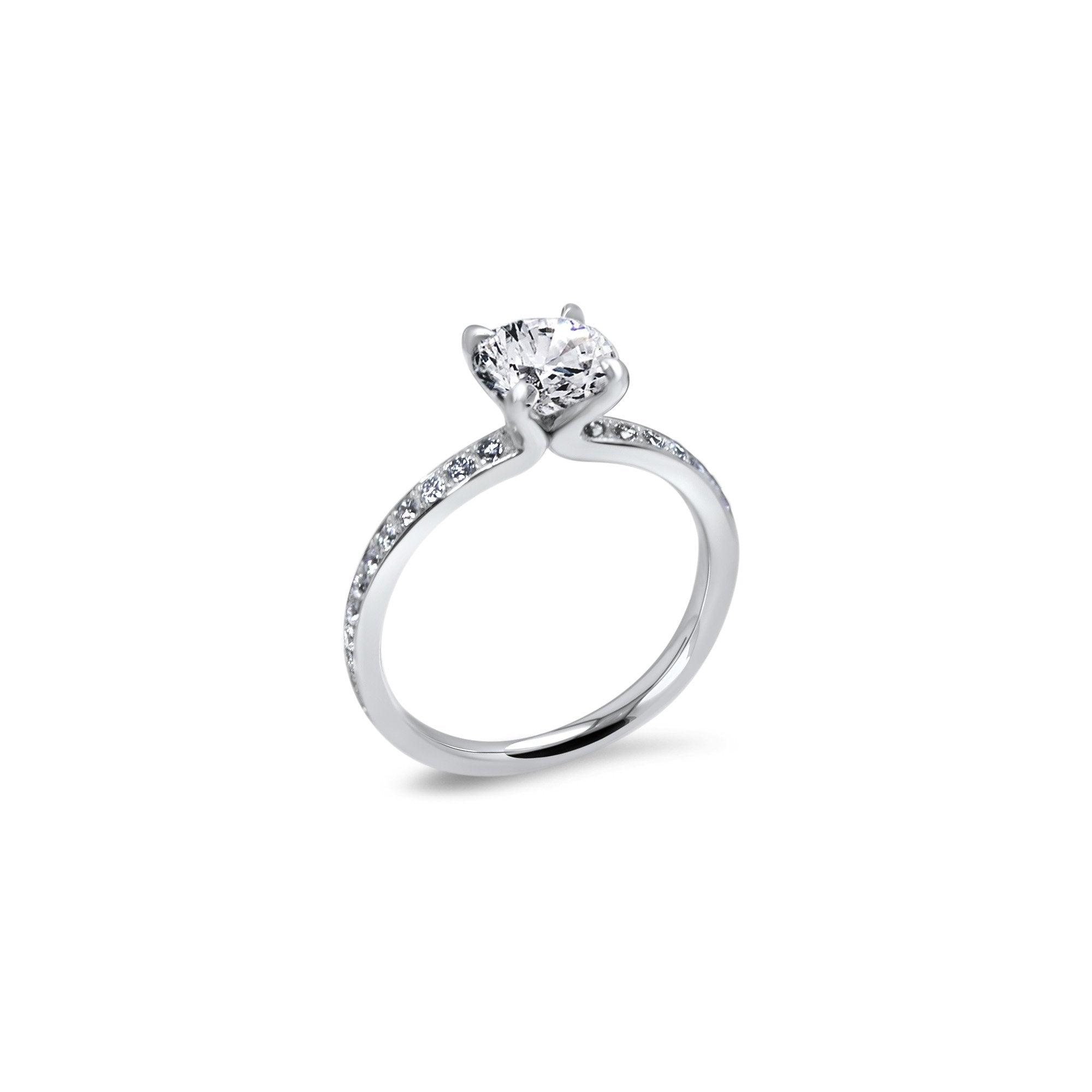 The Fancy Little Dove 1.00 carats - platine 950 – Solitaire en or 18k – détail porté