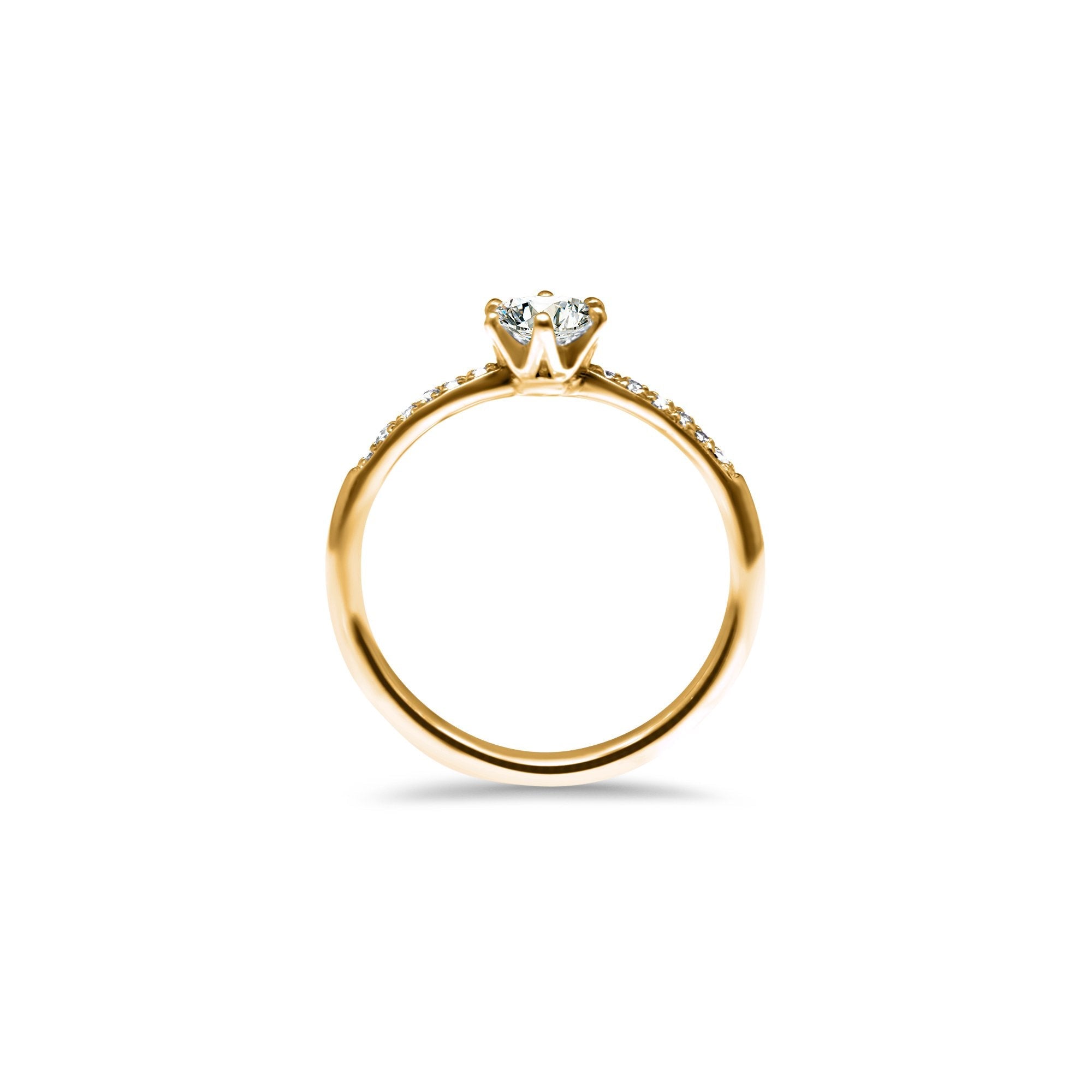Miss Queen of the queens - 0.50 carat - Gelbgold 18k – Verlobungsring Gold 18k – Vorderansicht