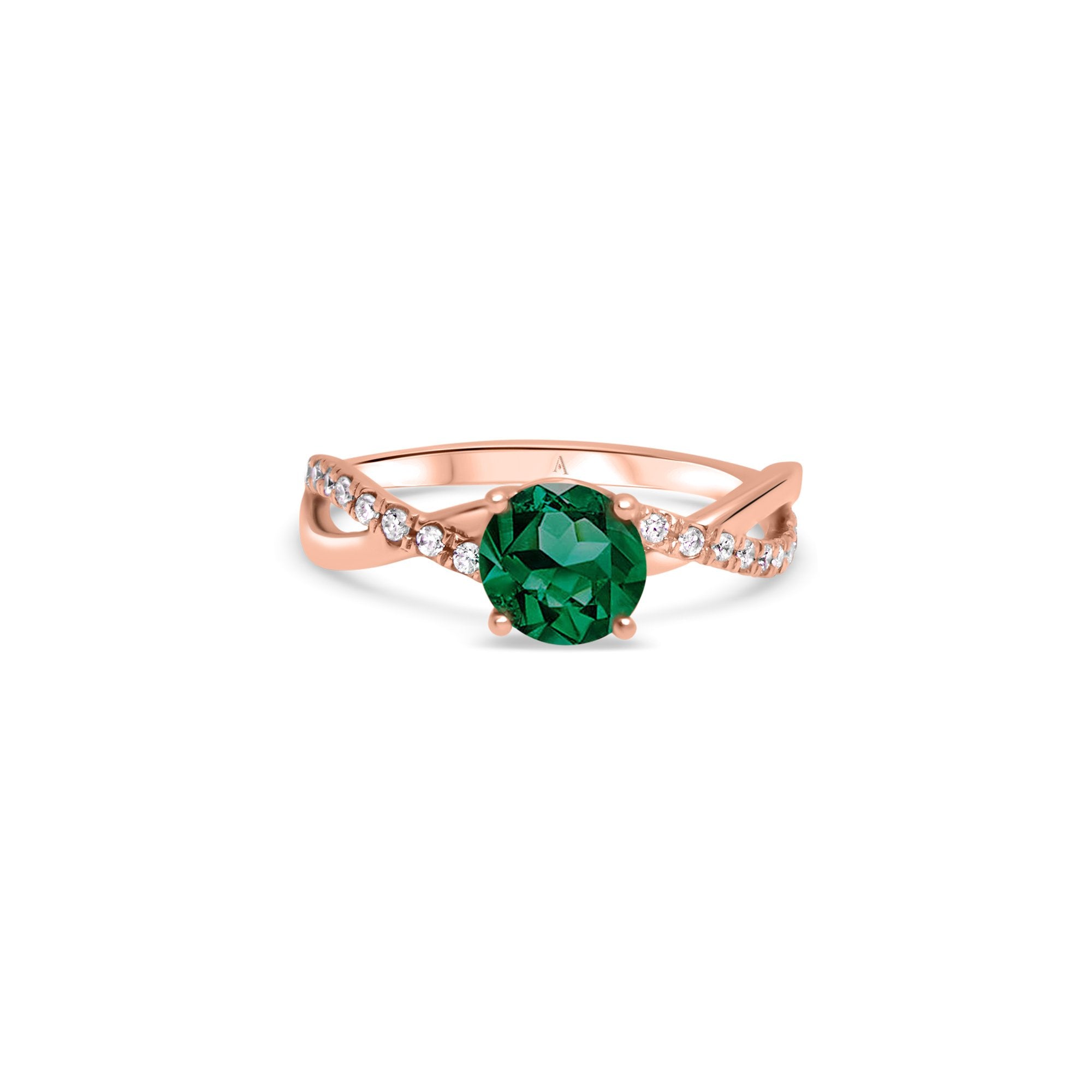 Féeriquement coquette - 1.00 carat - or rouge 18k – Solitaire en or 18k avec diamant – vue produit