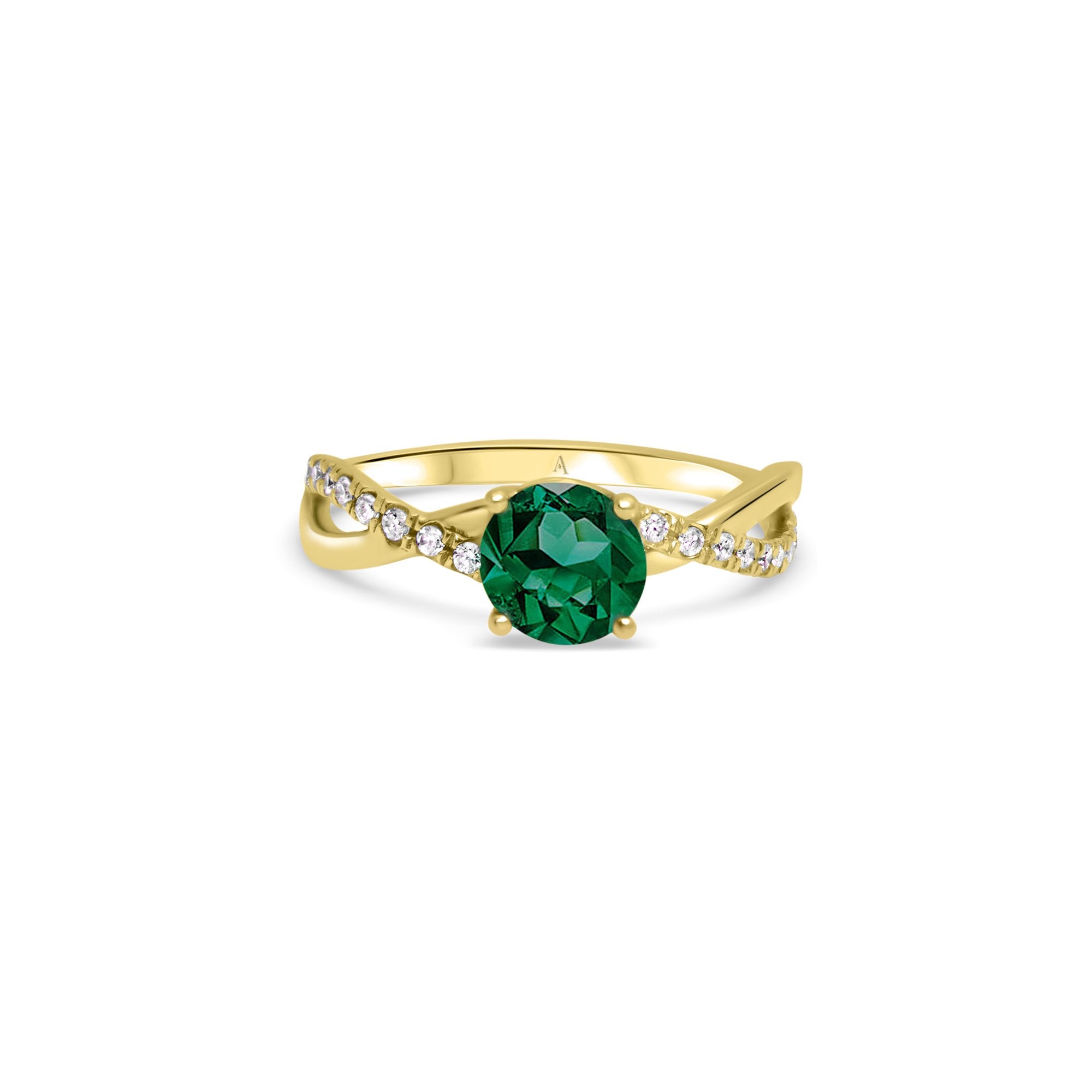 Féeriquement coquette - 1.00 carat - or jaune 18k – Solitaire en or 18k avec diamant – vue produit