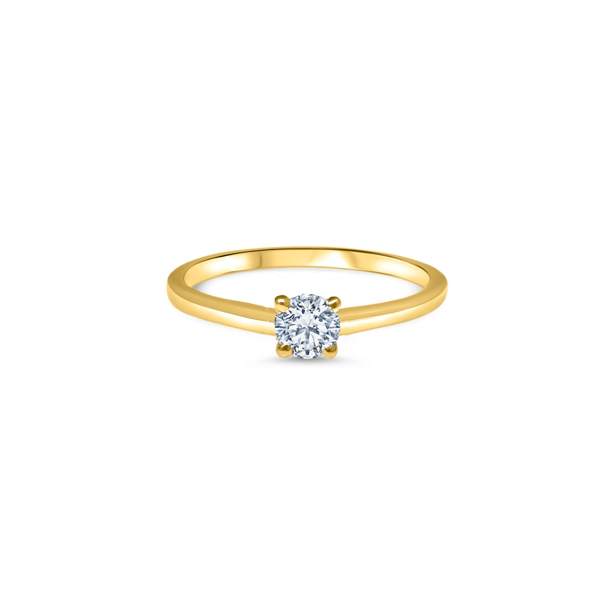 The V-Shape M 0.30 carats - or jaune 18k – Solitaire en or 18k avec diamant – vue produit