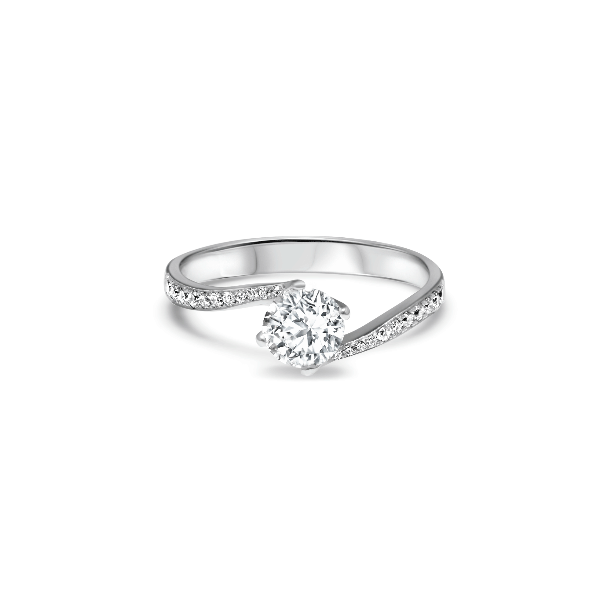 Fantastic Twist and Shout - 1.00 carat - whitegold 18k – Engagement Ring gold 18k with diamond(s) – product view