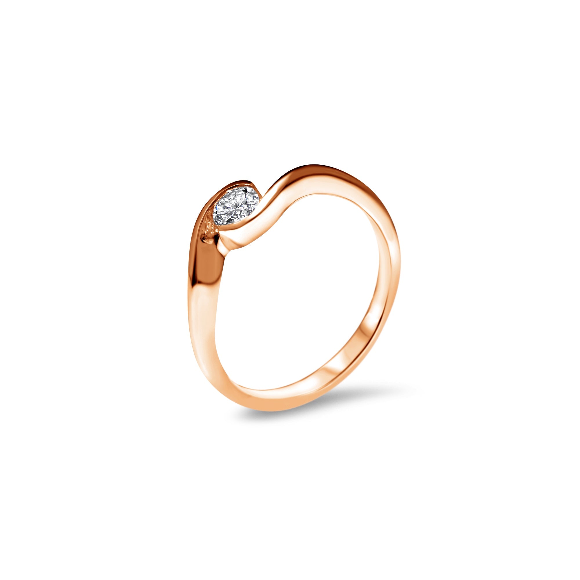 Un Petit Twist 0.25 carats - or rouge 18k – Solitaire en or 18k – vue de profil