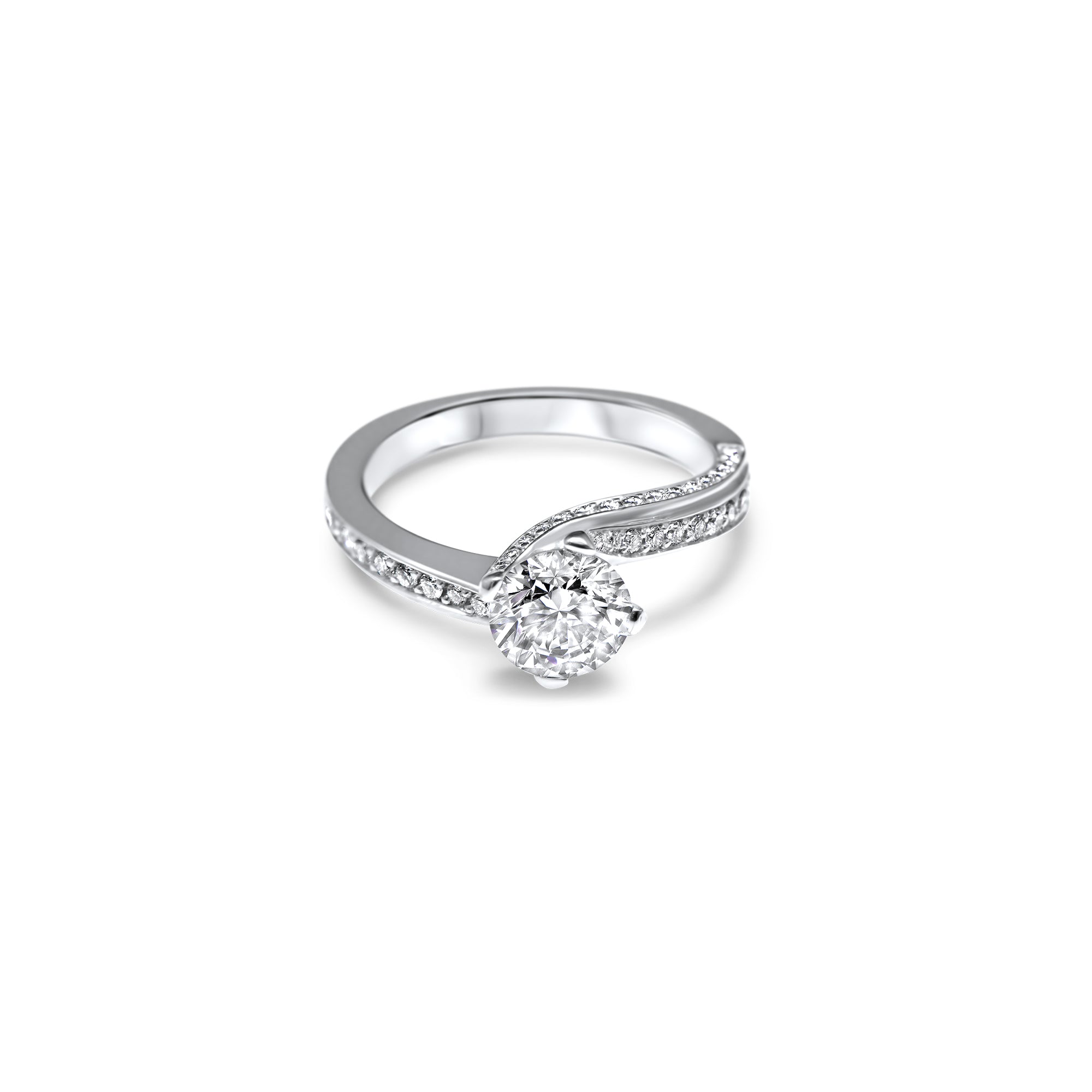 The Great Twist 1.30 carats - or blanc 18k – Solitaire en or 18k – vue produit