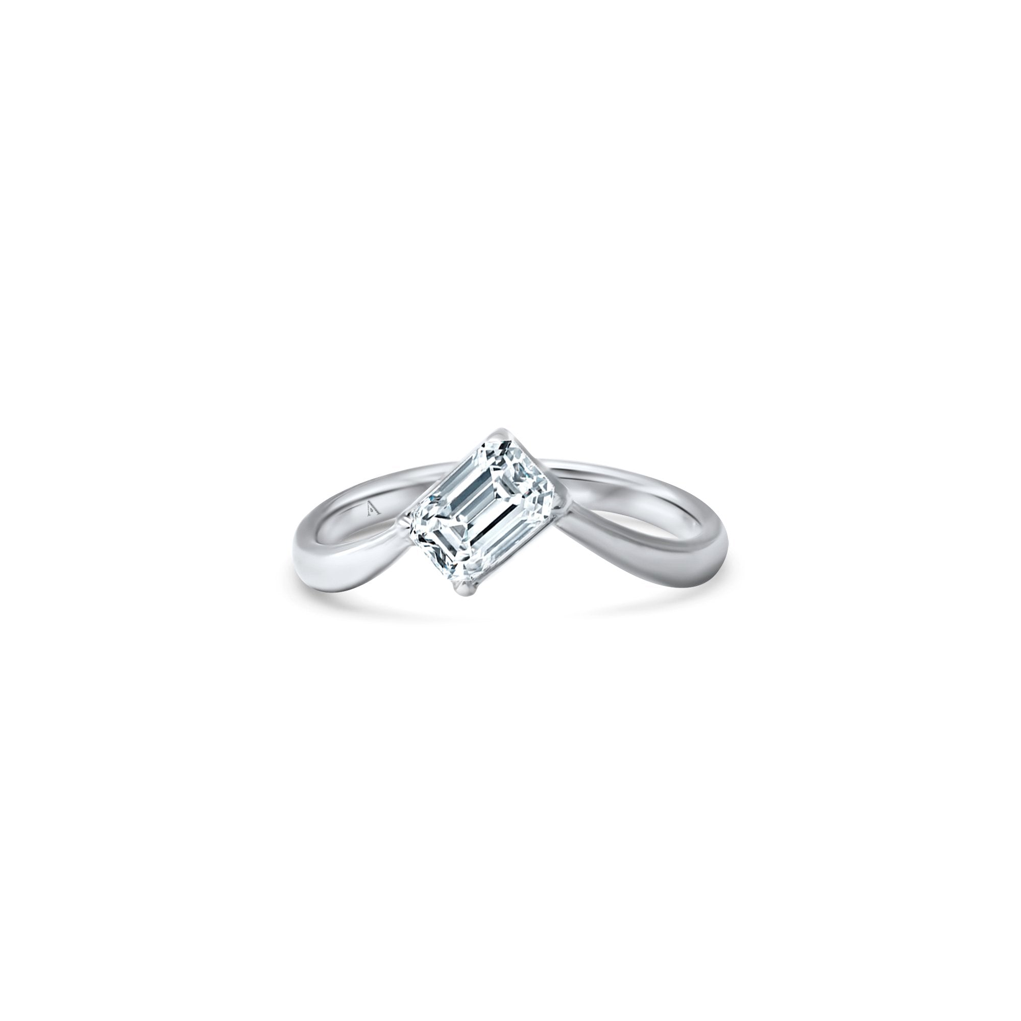 The Little Ice Skating Girl 0.65 carats - platinum 950 – Engagement Ring gold 18k with diamond(s) – product view