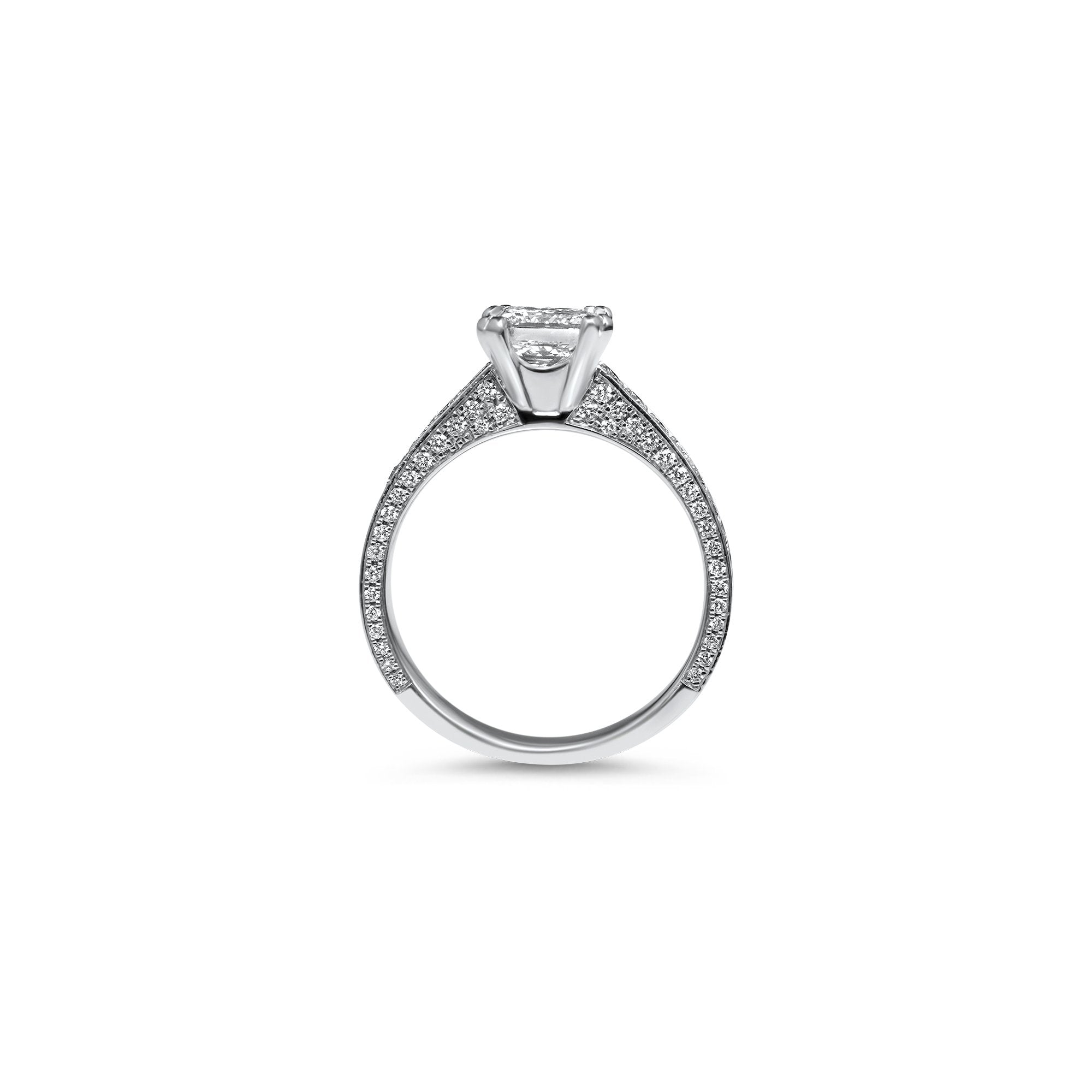 Une Princesse toute la vie 1.00 carats - platine 950 – Solitaire en or 18k – porté en situation