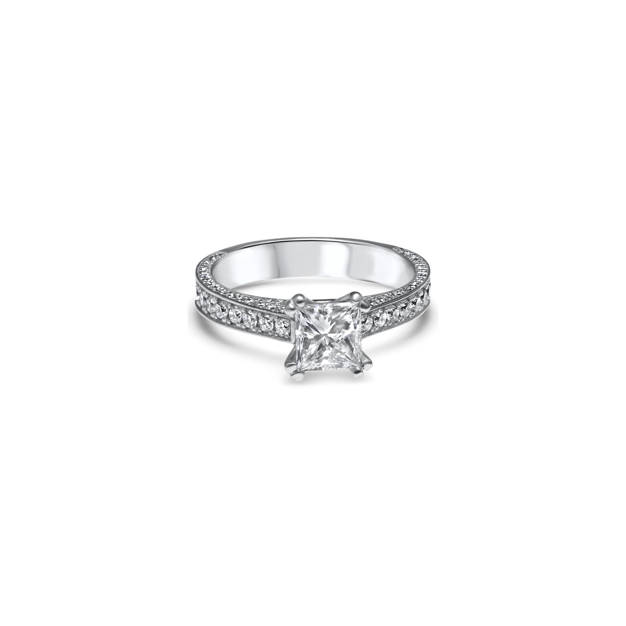 Une Princesse toute la vie 1.00 carats - platine 950 – Solitaire en or 18k avec diamant – vue produit