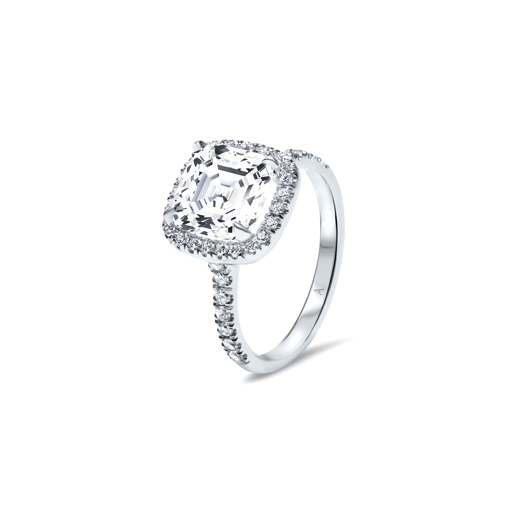 The Fancy Superellipse 3.00 carats - platine 950 – Solitaire en or 18k – vue de profil