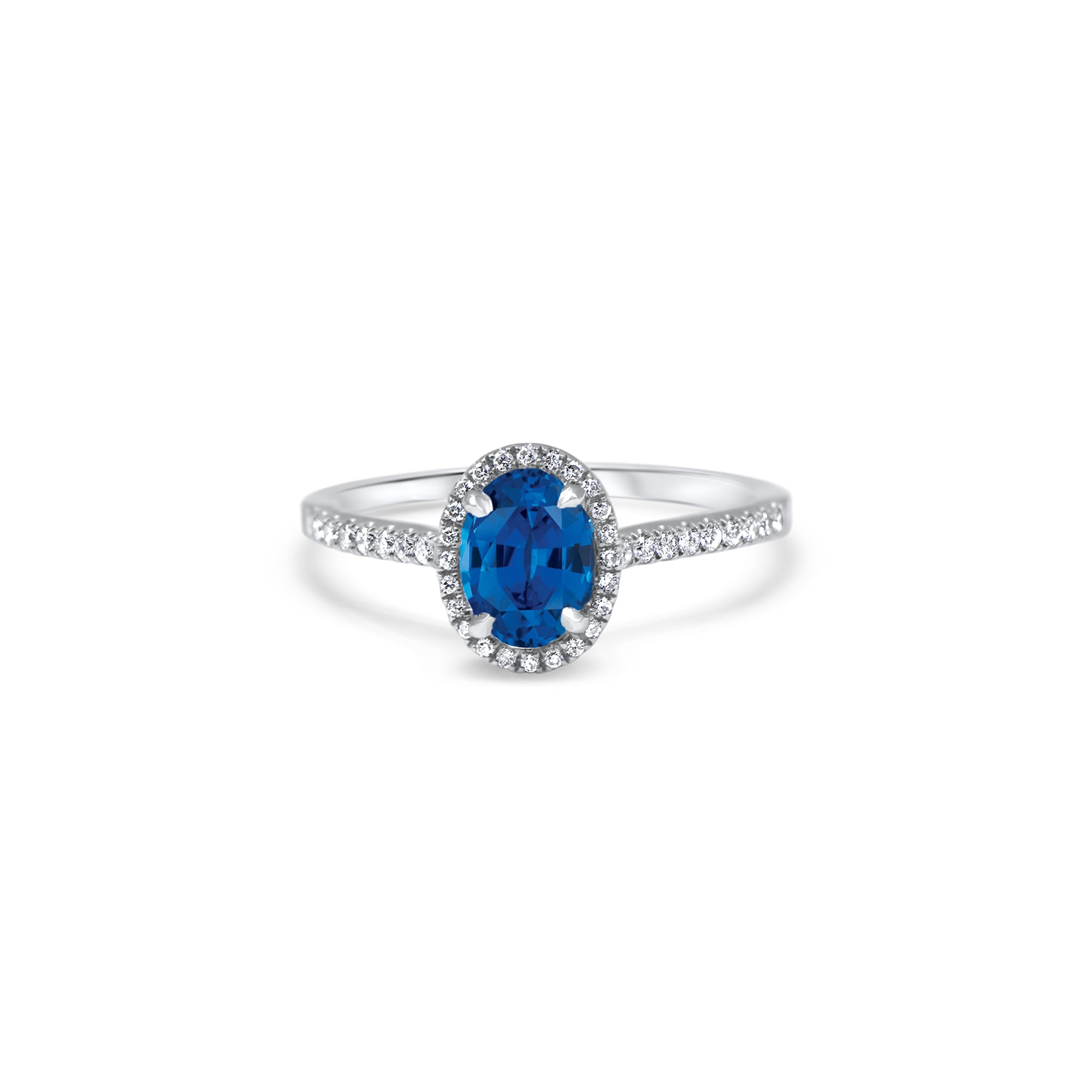 The Blue Temple of Saturn 0.75 carats - or blanc 18k – Solitaire en or 18k avec diamant – vue produit