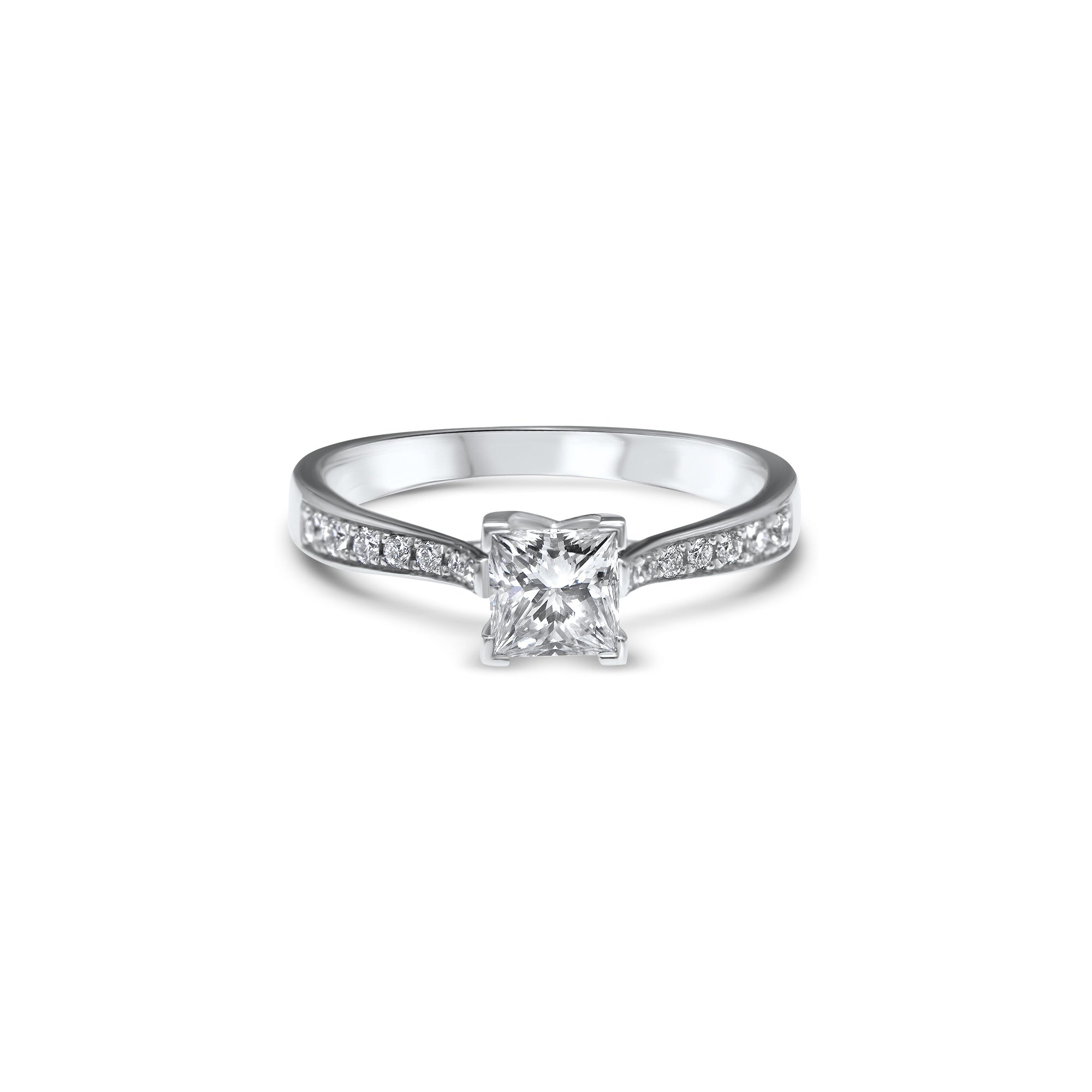 La Princesse c'est moi - 0.65 carat - or blanc 18k – Solitaire en or 18k avec diamant – vue produit