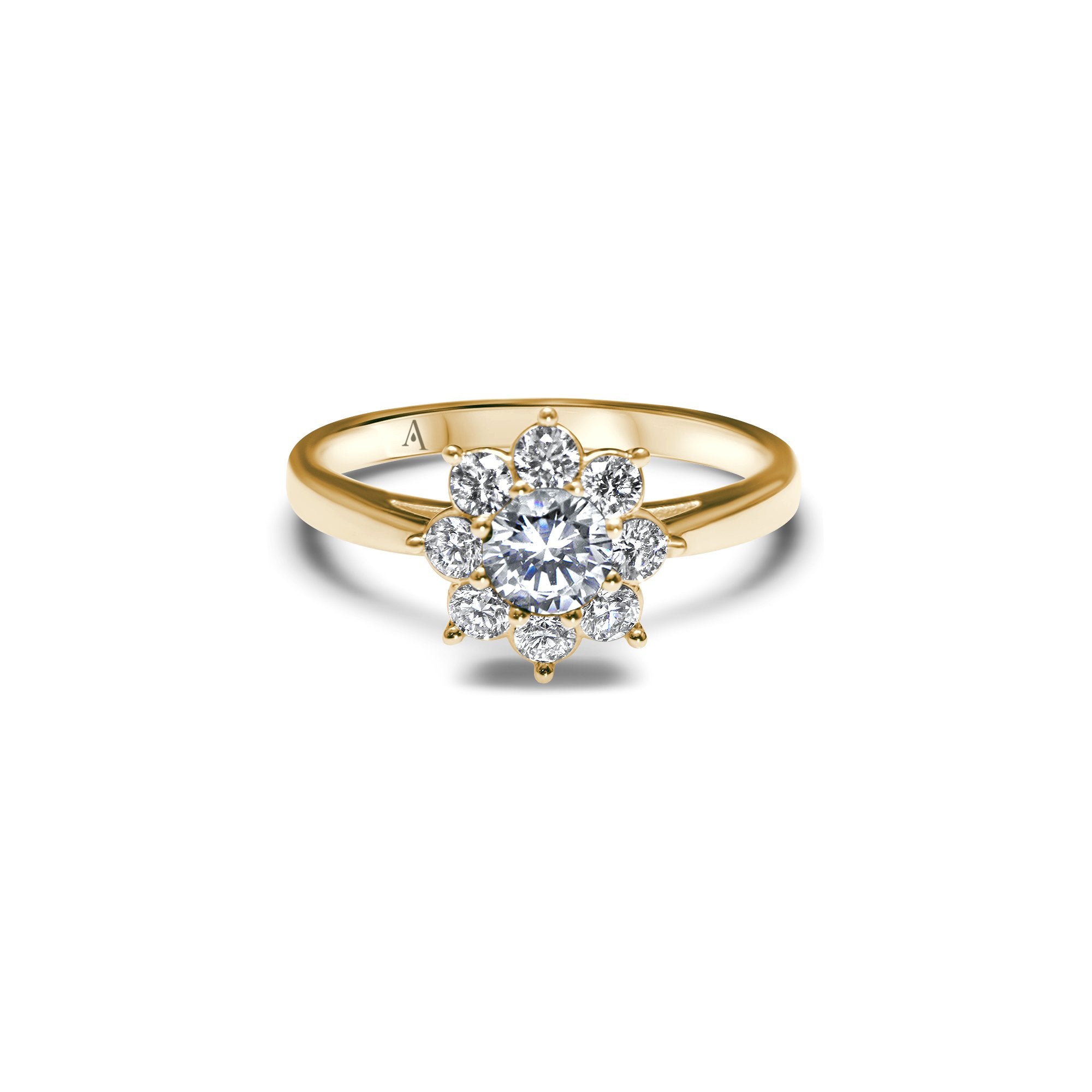 The Blooming Flower - 0.30 carat - or jaune 18k – Solitaire en or 18k avec diamant – vue produit
