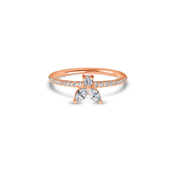 The Fancy Little Bee  0.39 carats - Red Gold 18k