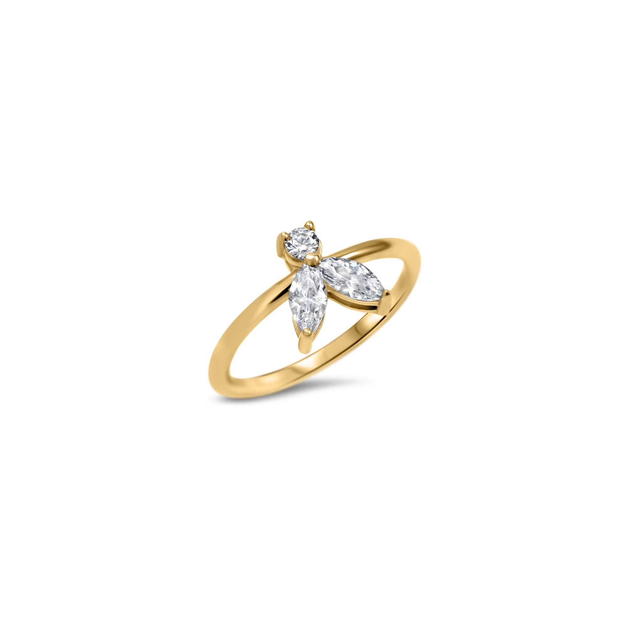 Little Bee L - 0.50 carat - or jaune 18k – Solitaire en or 18k avec diamant – vue produit