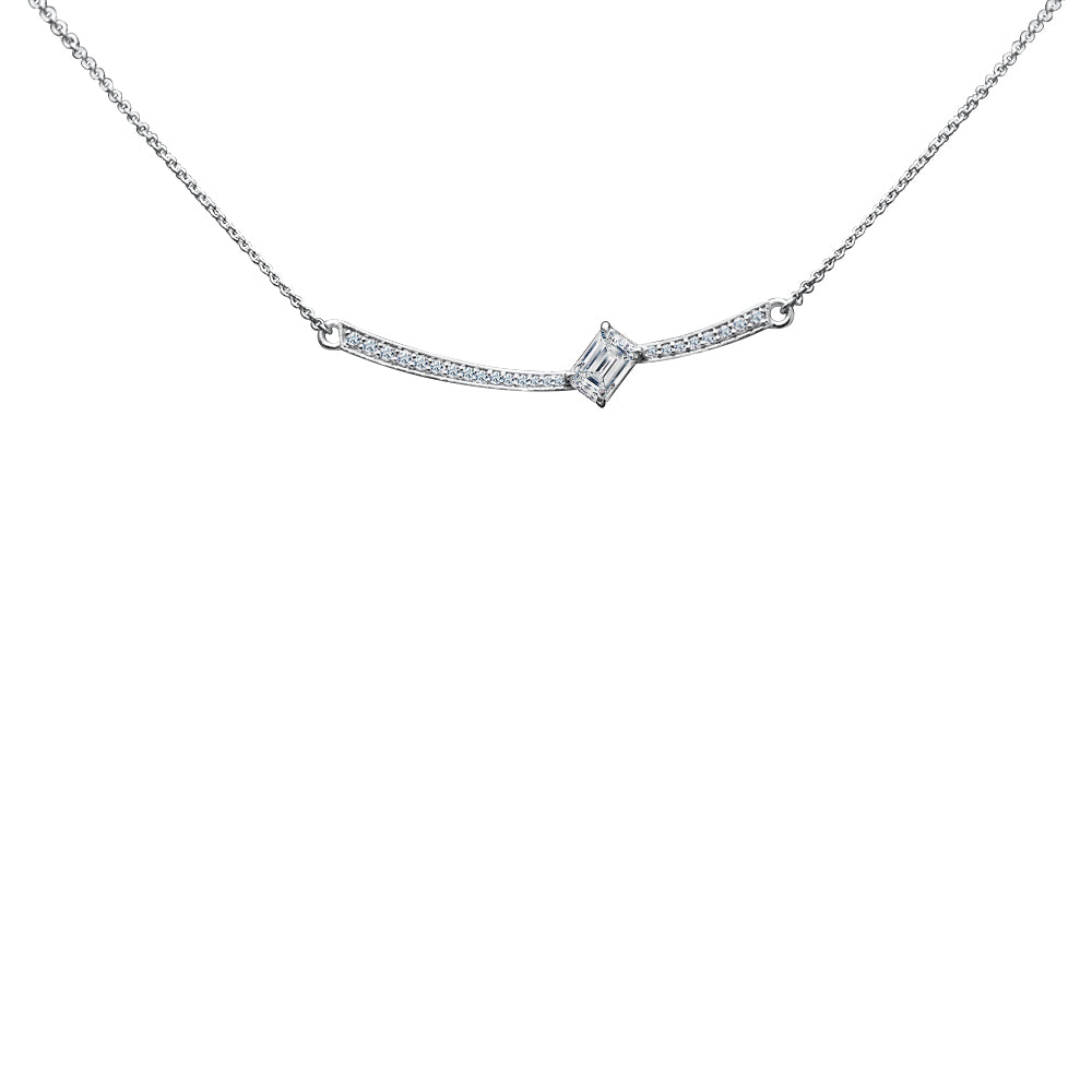 Collier The Ice Skating Girl 0.75 carat - or blanc 18k – Chaîne en or 18k avec diamant – vue produit