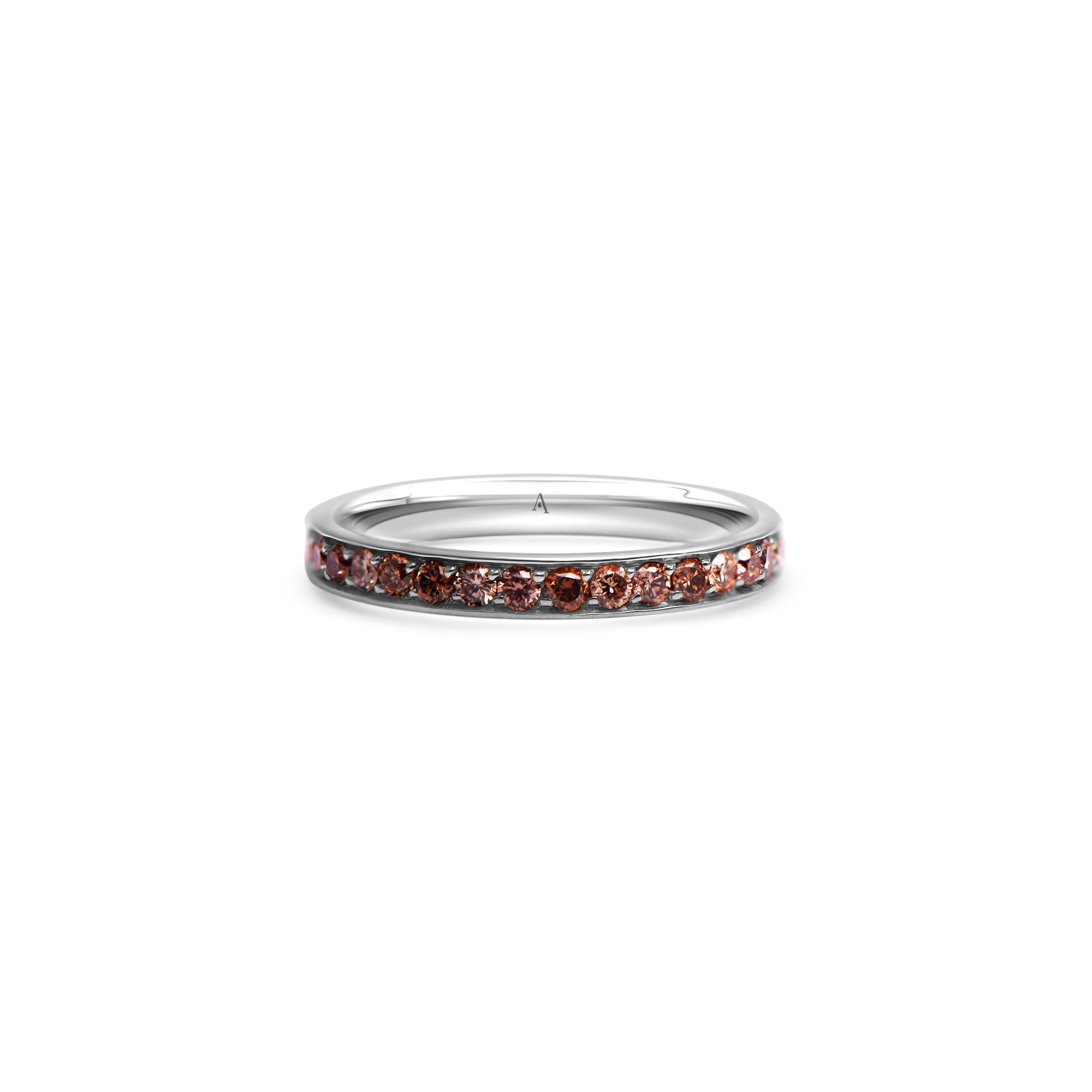 Rainbow Classic Brownie - or blanc 18k – Alliances AGUAdeORO et bagues en or 18k avec diamant – vue produit
