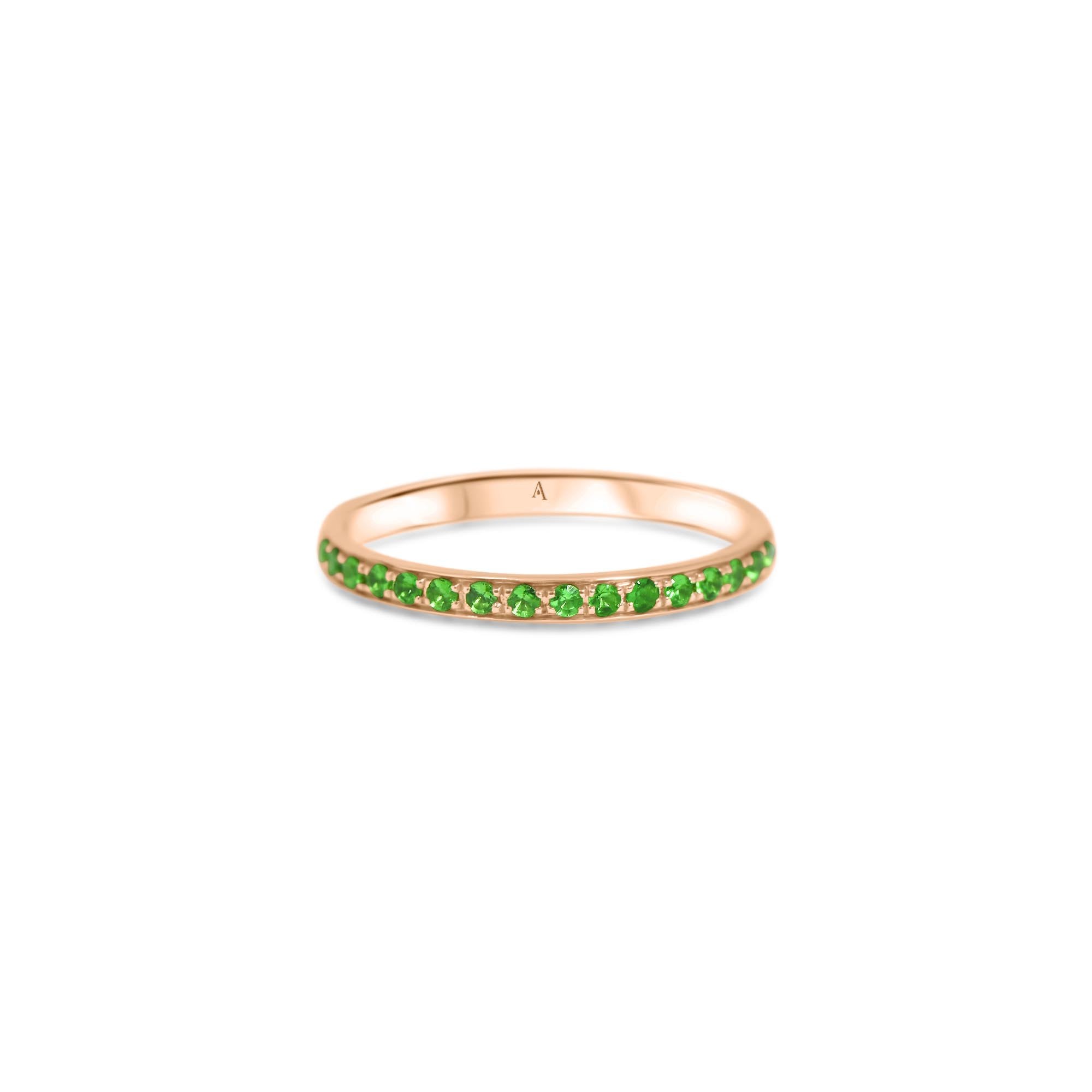 Rainbow Vert Vibrant - or rouge 18k – Alliances AGUAdeORO et bagues en or 18k – vue produit