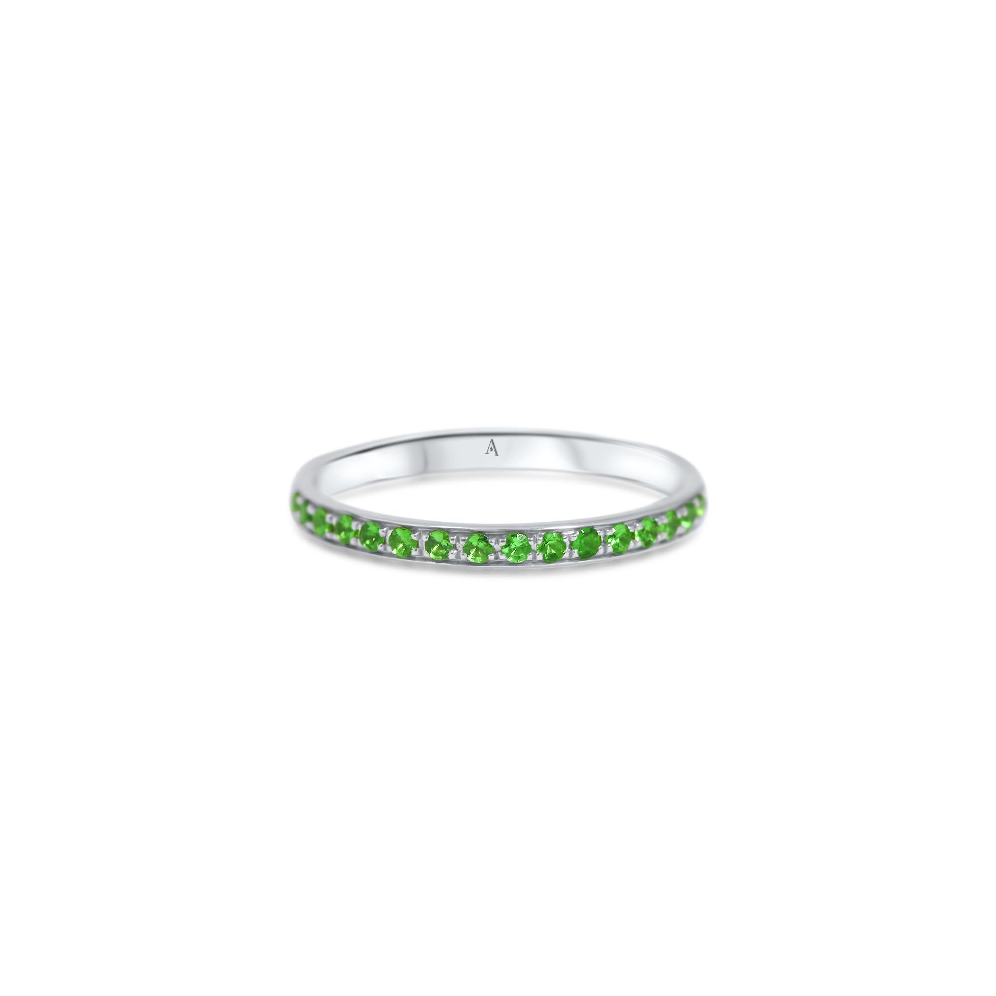 Rainbow Vert Vibrant - or blanc 18k – Alliances AGUAdeORO et bagues en or 18k – vue produit