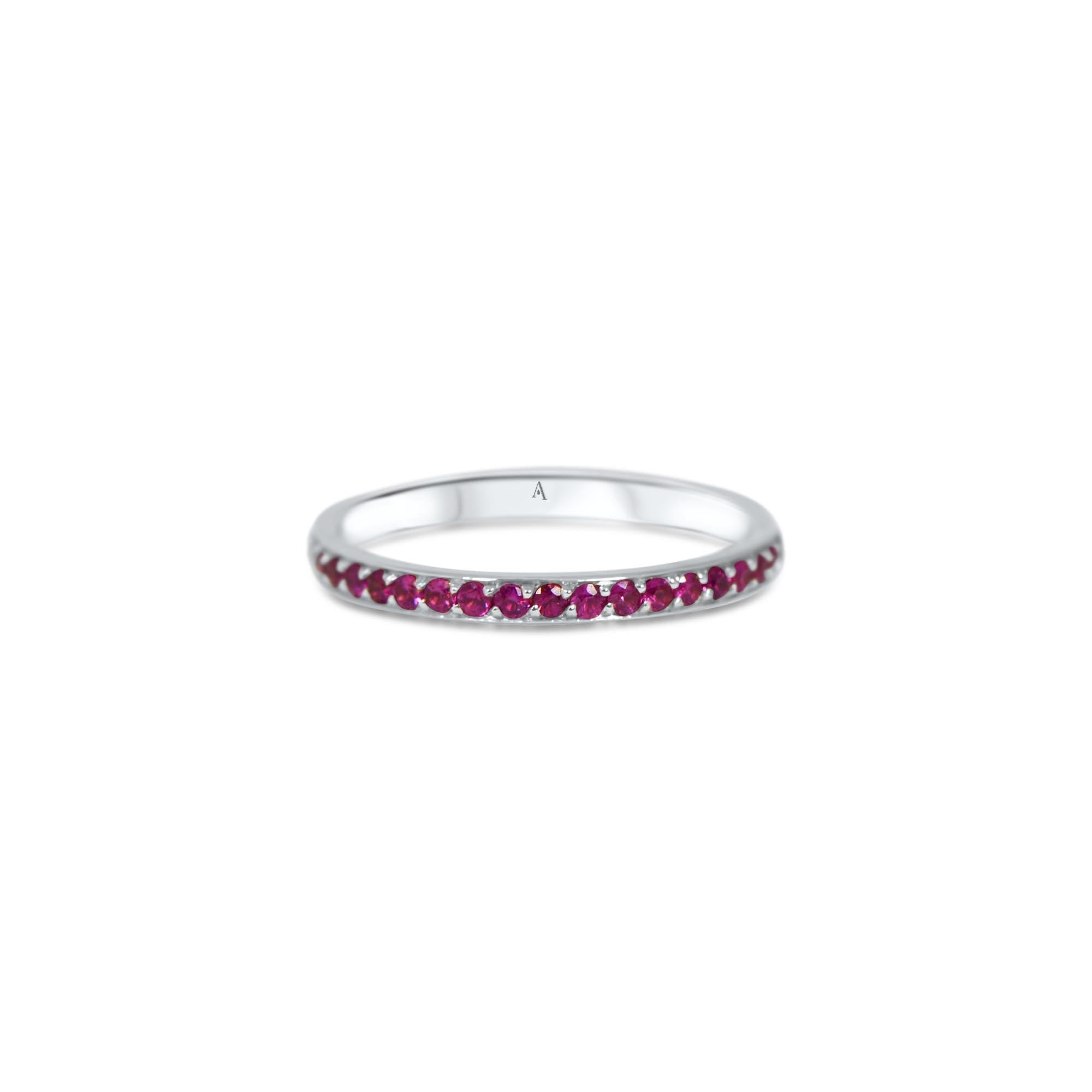 Rainbow Rouge - Platin 950 – Trauring AGUAdeORO und Ring Gold 18k mit Rubinen – Produktansicht