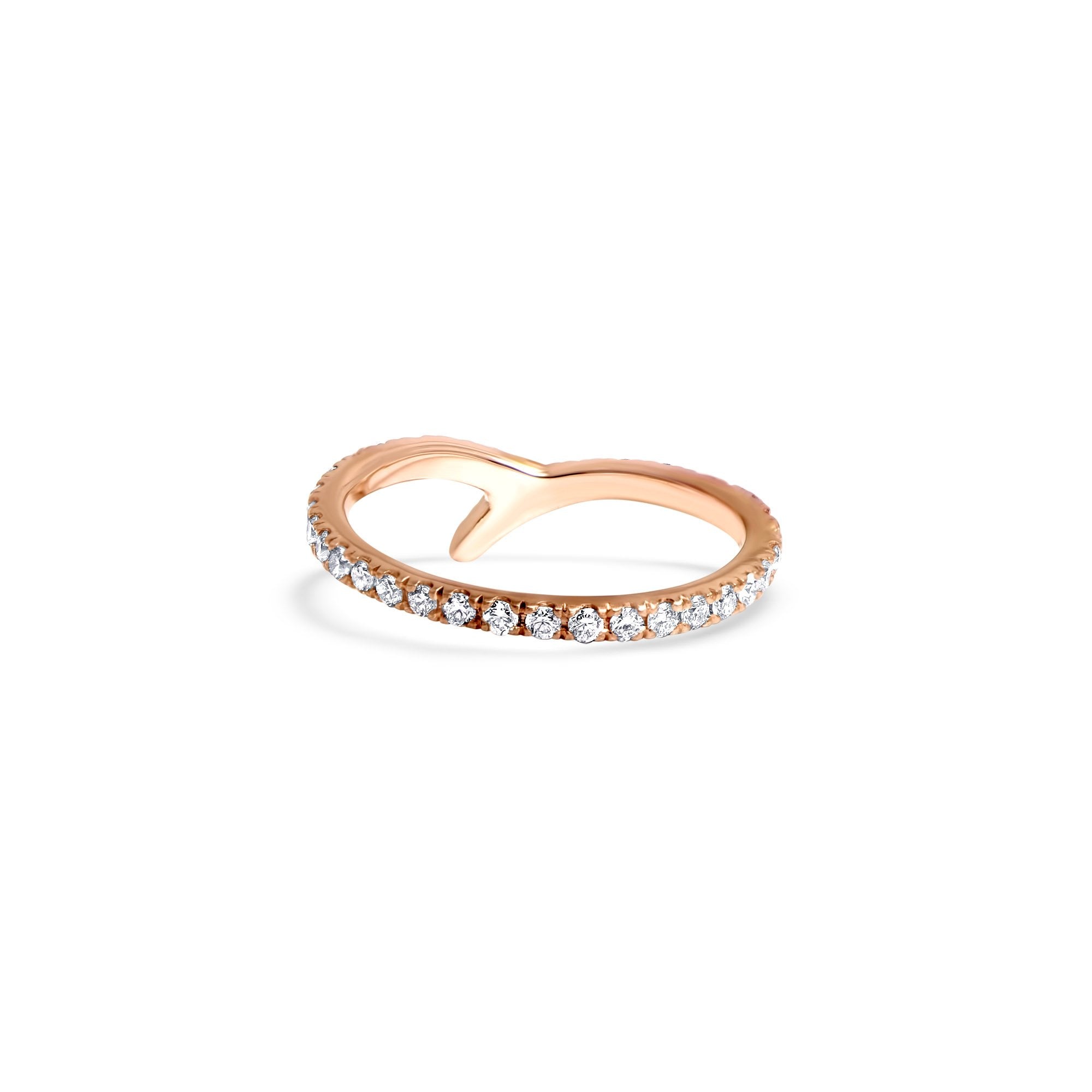 The Infinity Frozen Branch - or rouge 18k – Alliances AGUAdeORO et bagues en or 18k – vue de profil