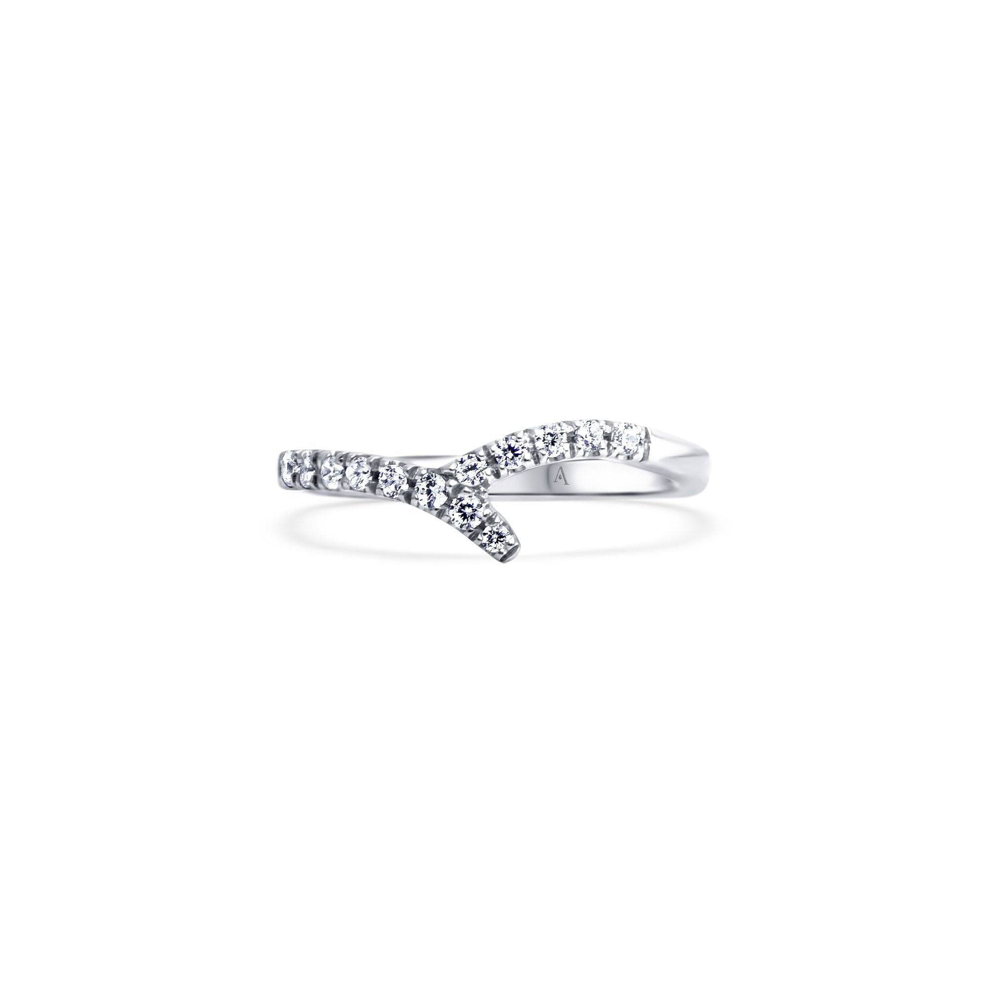 The Frozen Branch - platinum 950 – Wedding Band AGUAdeORO and ring gold 18k – product view