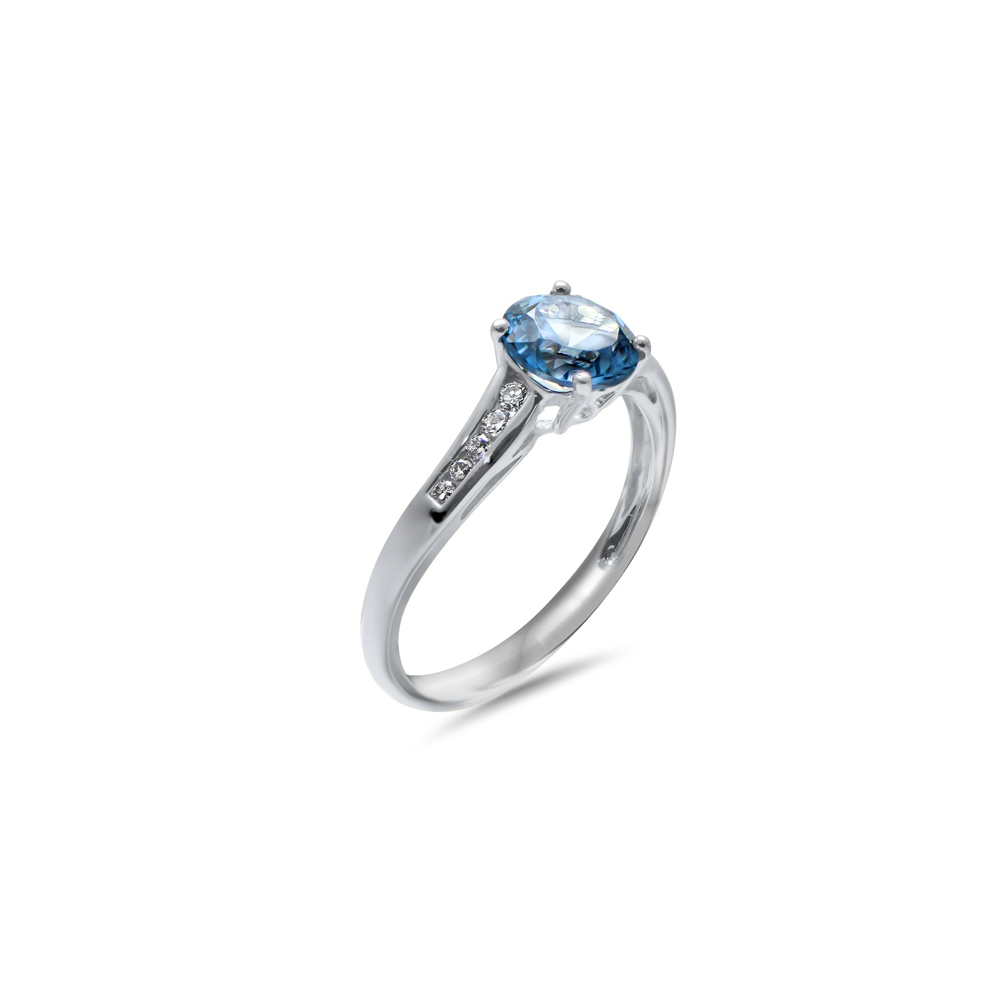 Curvy Blue - Aigue-Marine 1.50 carat - or blanc 18k - AGUADEORO
