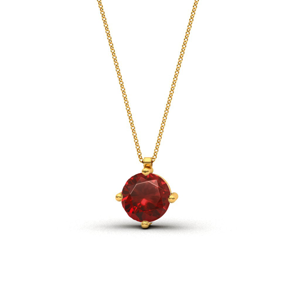 Collier Solitaire Ruby - or rouge 18k – Chaîne en or 18k avec rubis – vue produit