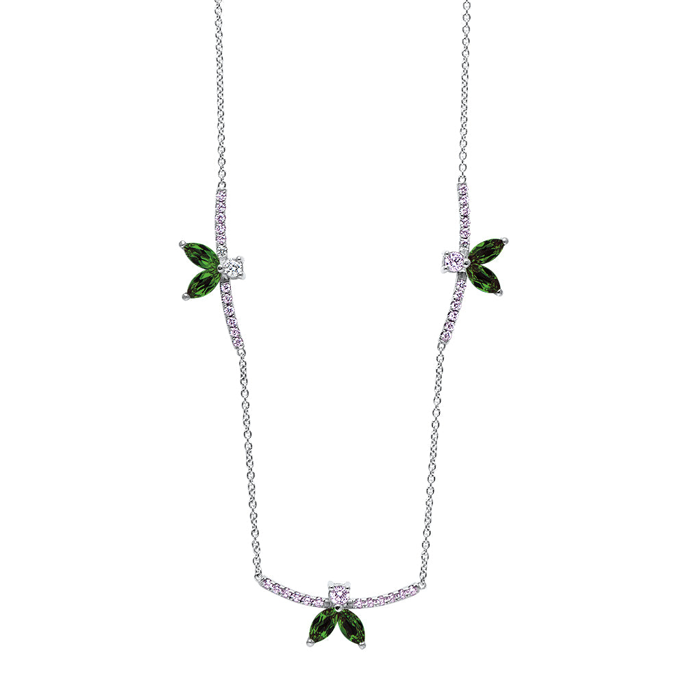Collier The Green Ballet Dancers - or blanc 18k – Chaîne en or 18k avec diamant – vue produit