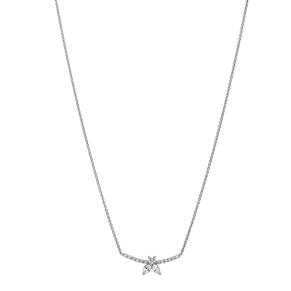 Collier The Little Bee S - or blanc 18k – Chaîne en or 18k avec diamant – vue produit