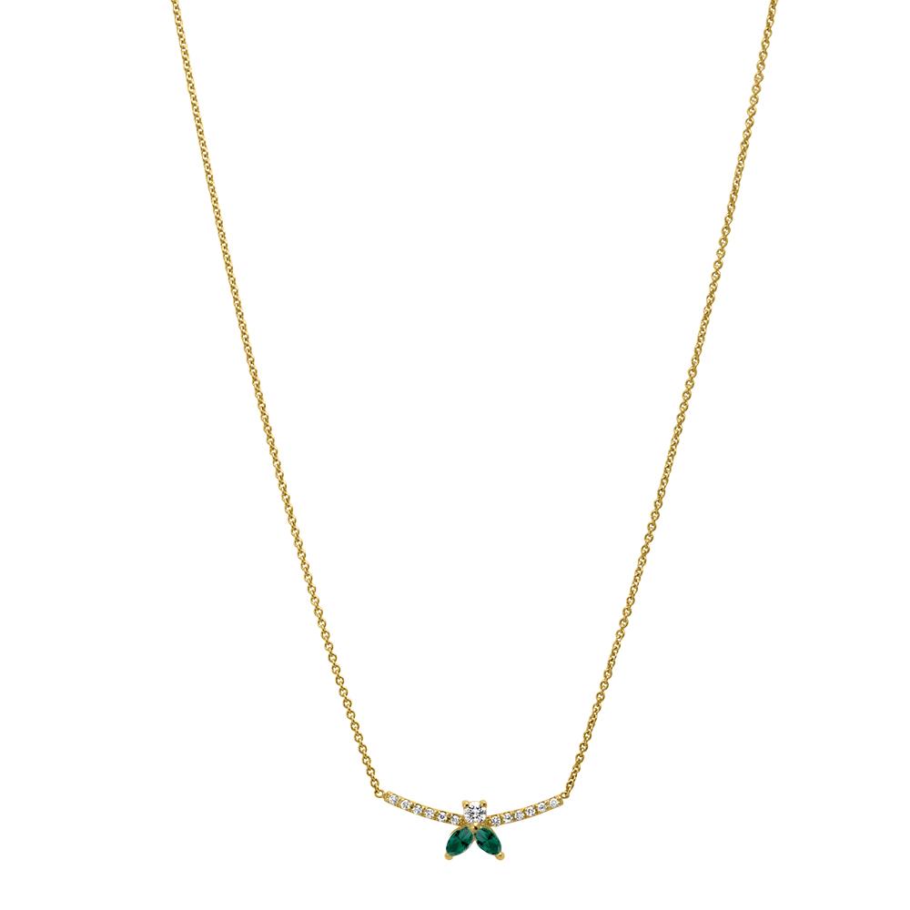 Collier The Little Bee M Emerald - or jaune 18k – Chaîne en or 18k avec diamant – vue produit