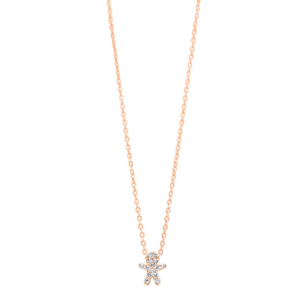 Collier L'Enfant Etoilé M - or rouge 18k – Chaîne en or 18k avec diamant – vue produit