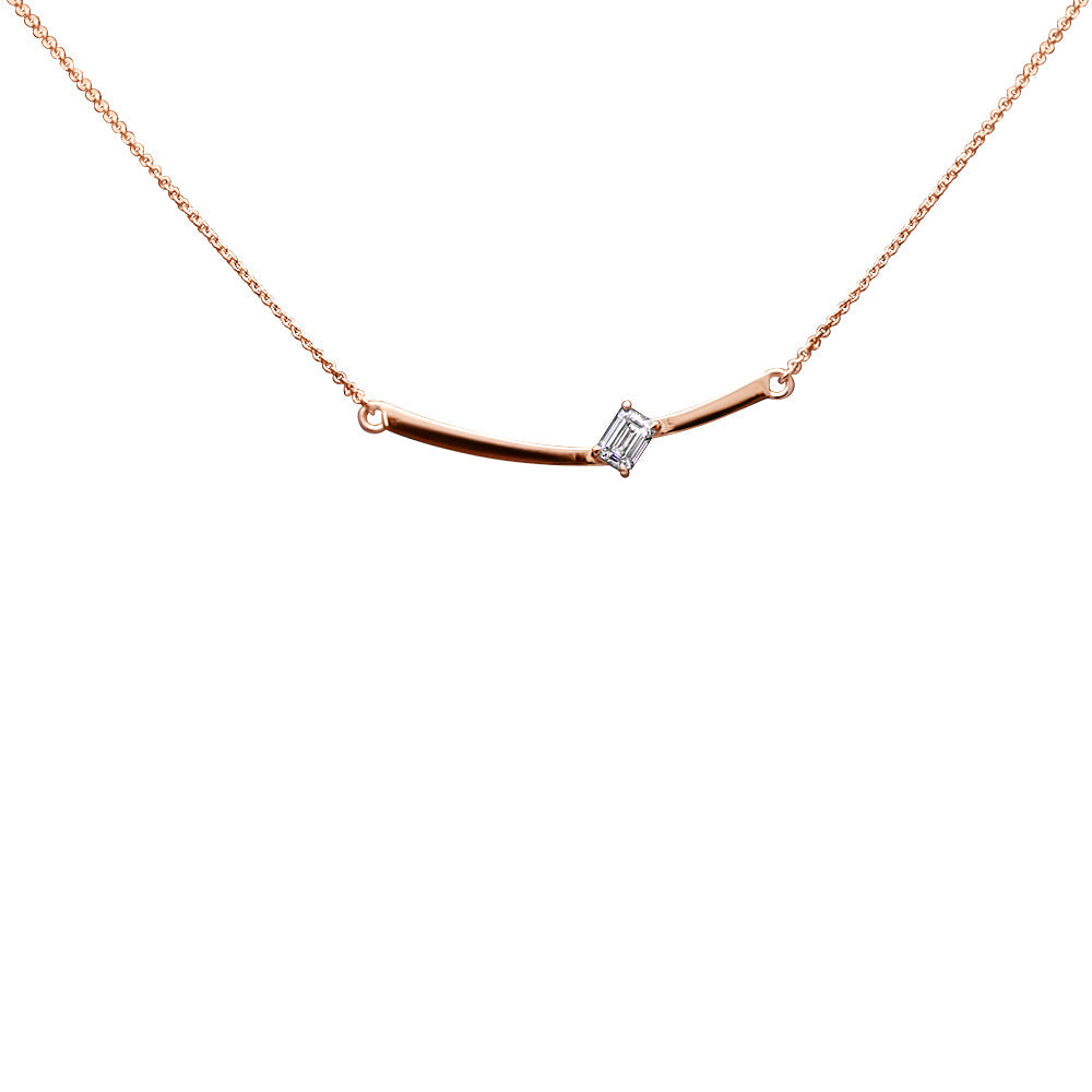 Collier The Ice Skating Girl 0.30 carat - or rouge 18k – Chaîne en or 18k avec diamant – vue produit