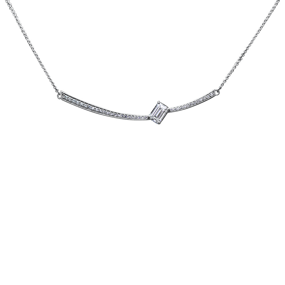 Collier The Fancy Ice Skating Girl 1.00 cts. - Weissgold 18k – Halskette Gold 18k mit Diamant(en) – Produktansicht