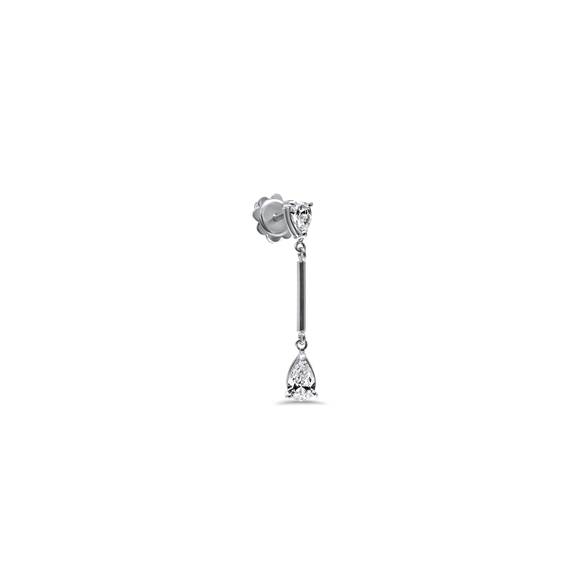 Boucles d'oreilles Ottava Alta - or blanc 18k – Boucle d'oreilles en or 18k avec diamant – vue produit