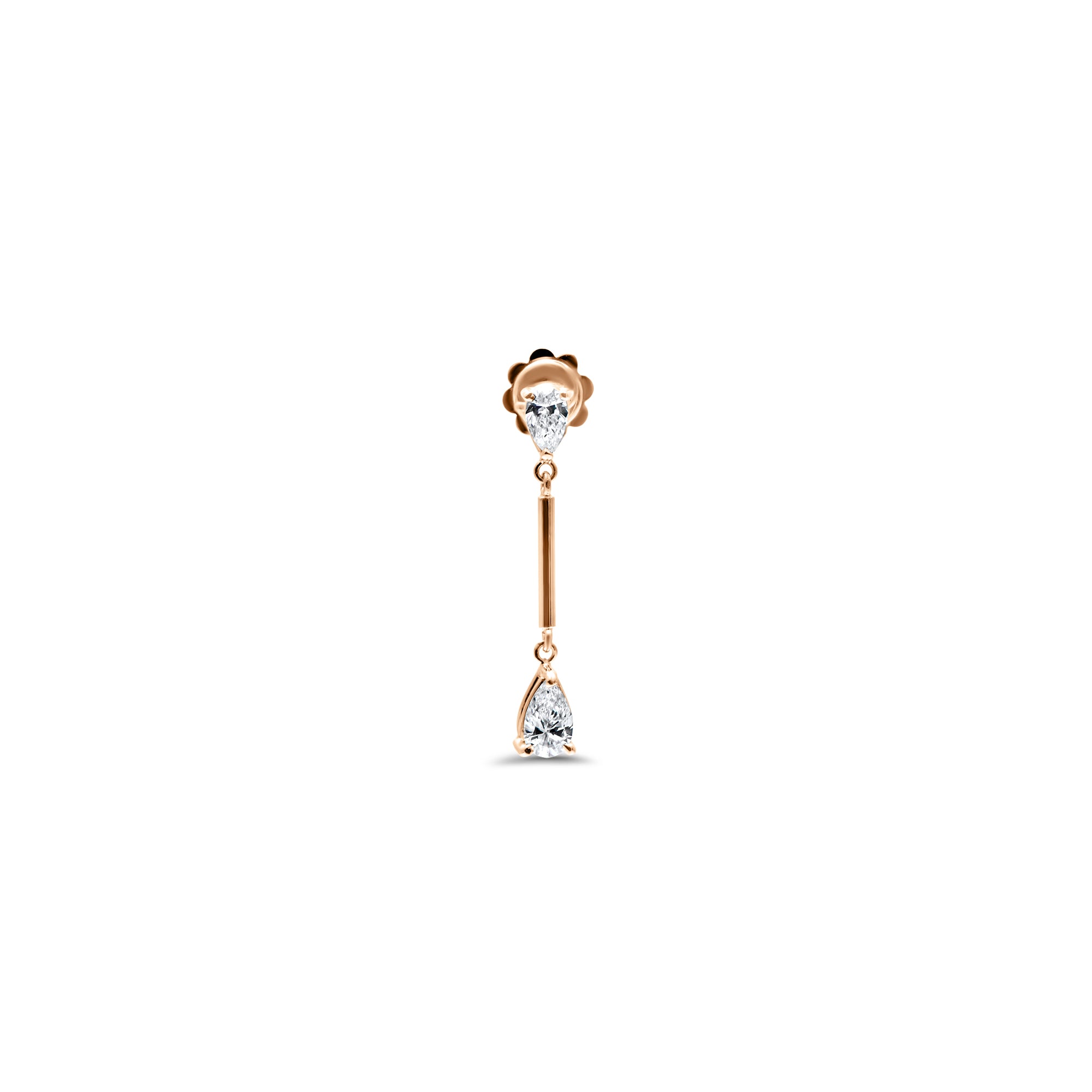 Boucles d'oreilles Ottava Alta - or rouge 18k – Boucle d'oreilles en or 18k avec diamant – vue produit