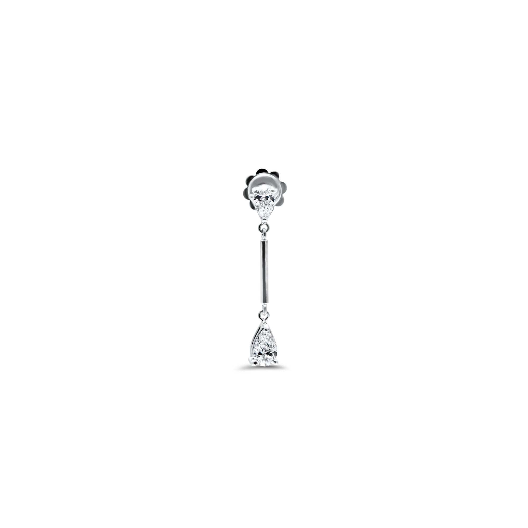 Boucles d'oreilles Ottava Alta - or blanc 18k – Boucle d'oreilles en or 18k – porté de face