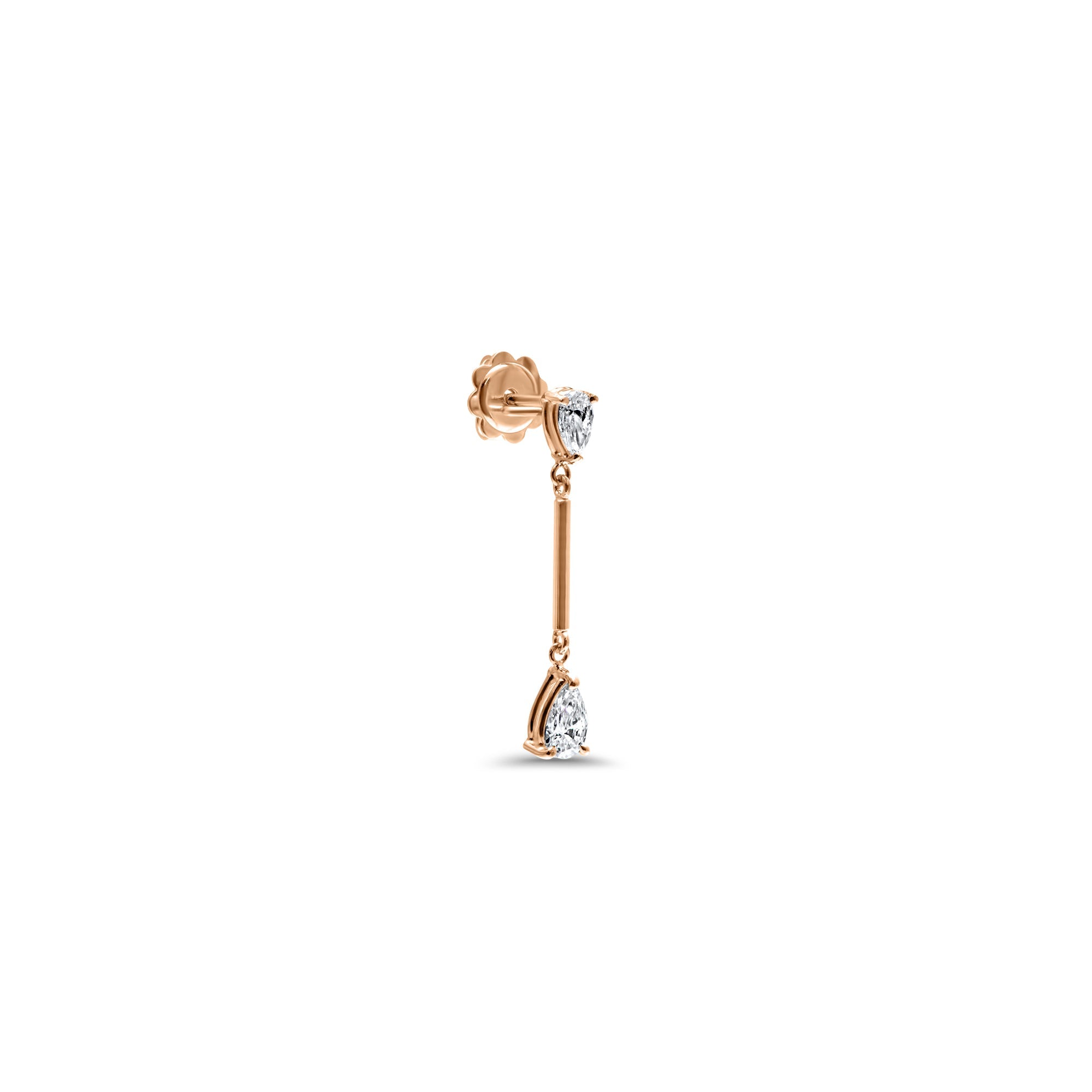 Boucles d'oreilles Ottava Alta - or rouge 18k – Boucle d'oreilles en or 18k – porté de face