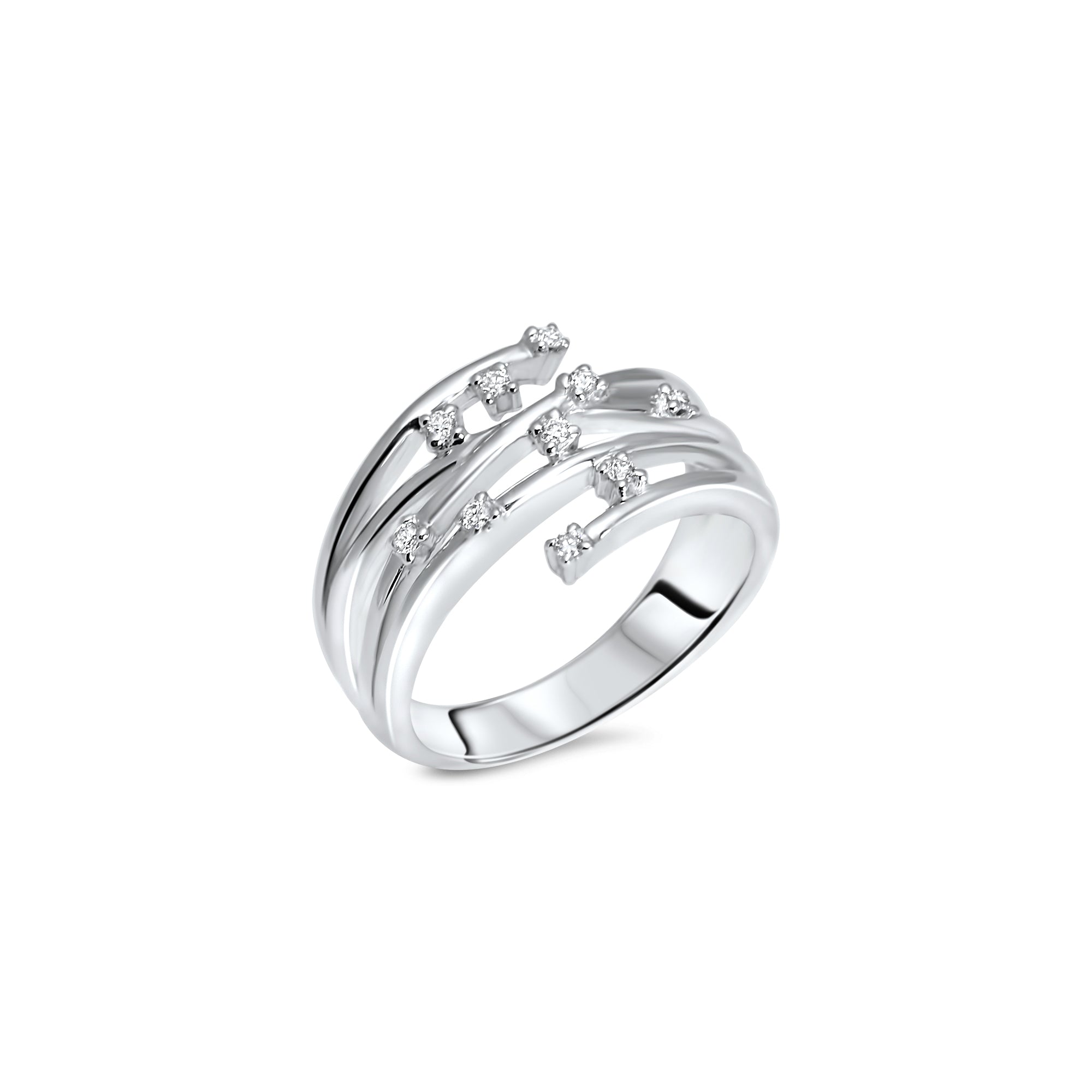 Bague Pluie d'étoiles - or blanc 18k – Bague en or 18k – porté en situation