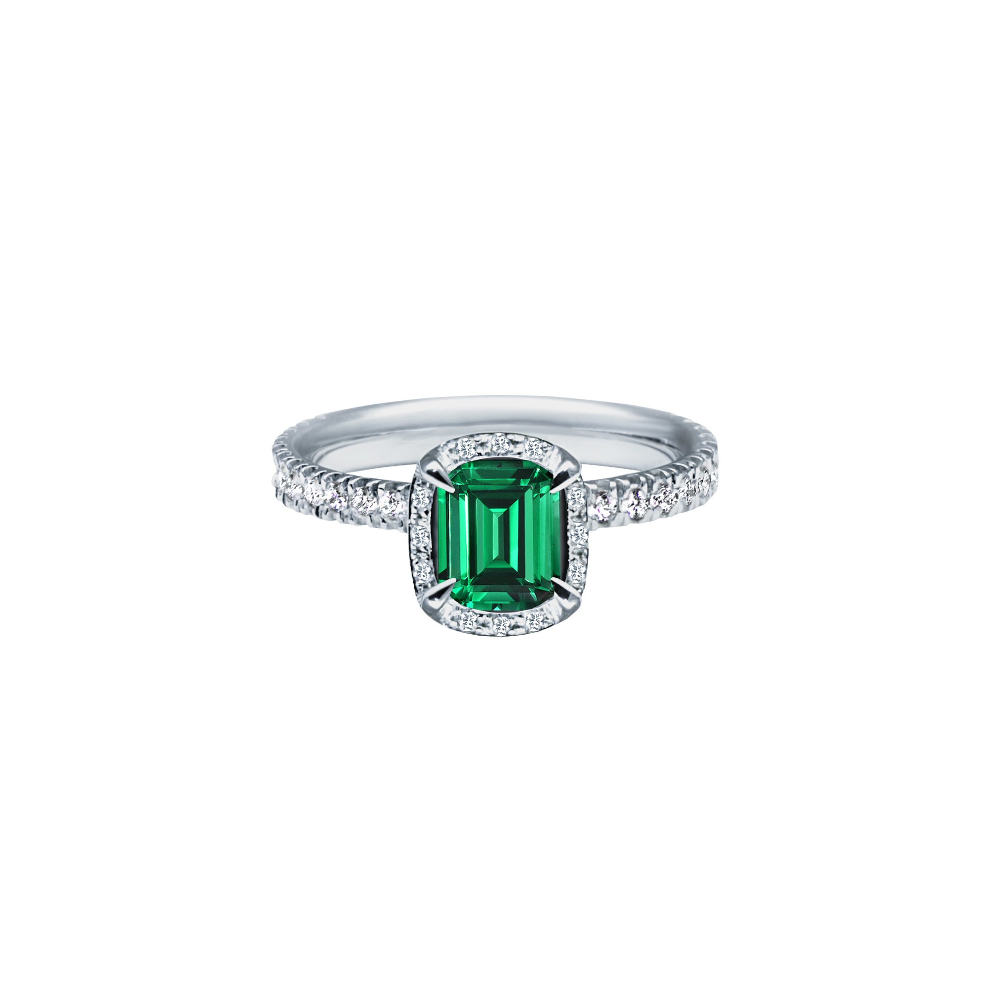 Mille nuances de vert - 0.50 carat - platinum 950 – Engagement Ring gold 18k with diamond(s) – product view